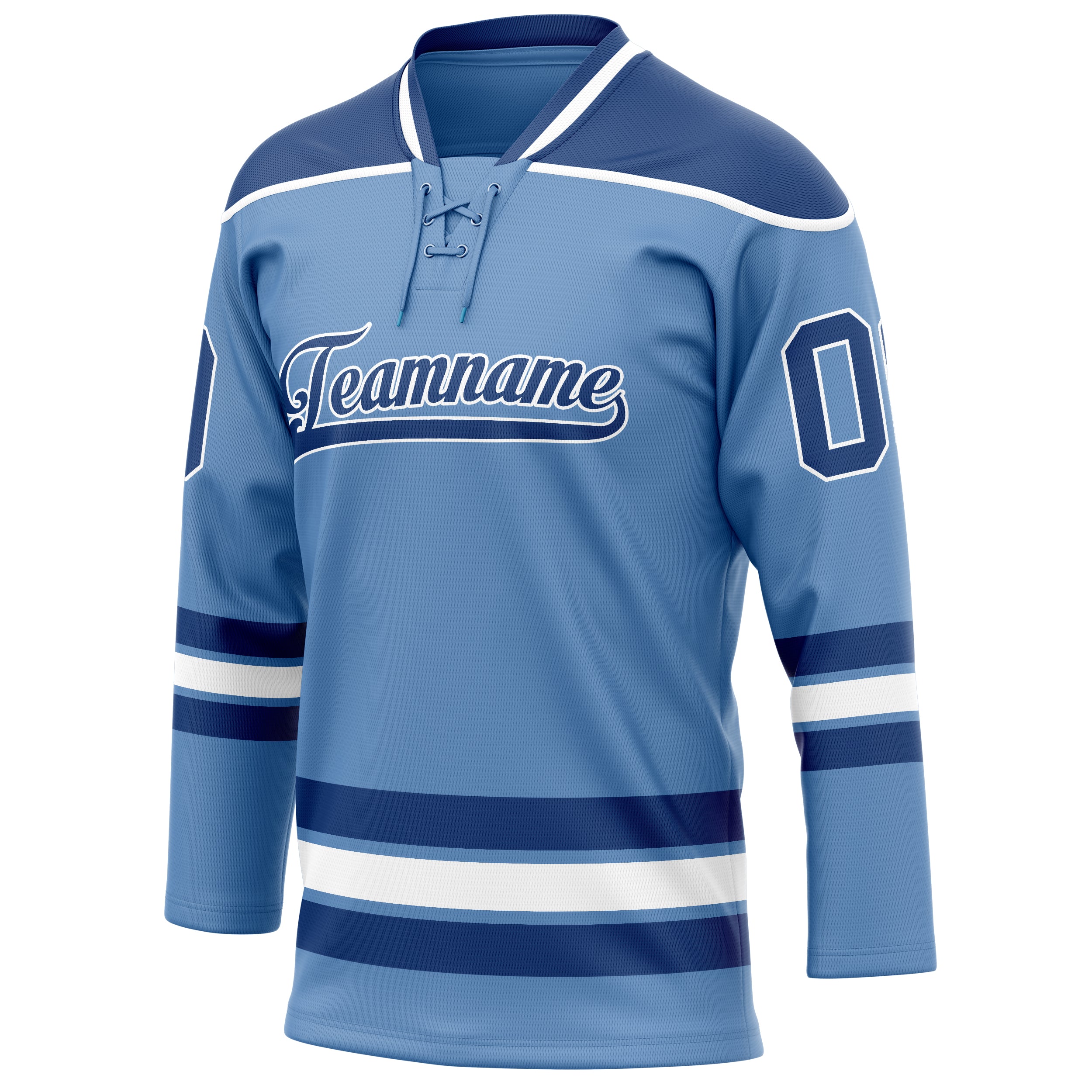 Personalized Light & Blue Royal Solid Colour Hockey Jersey