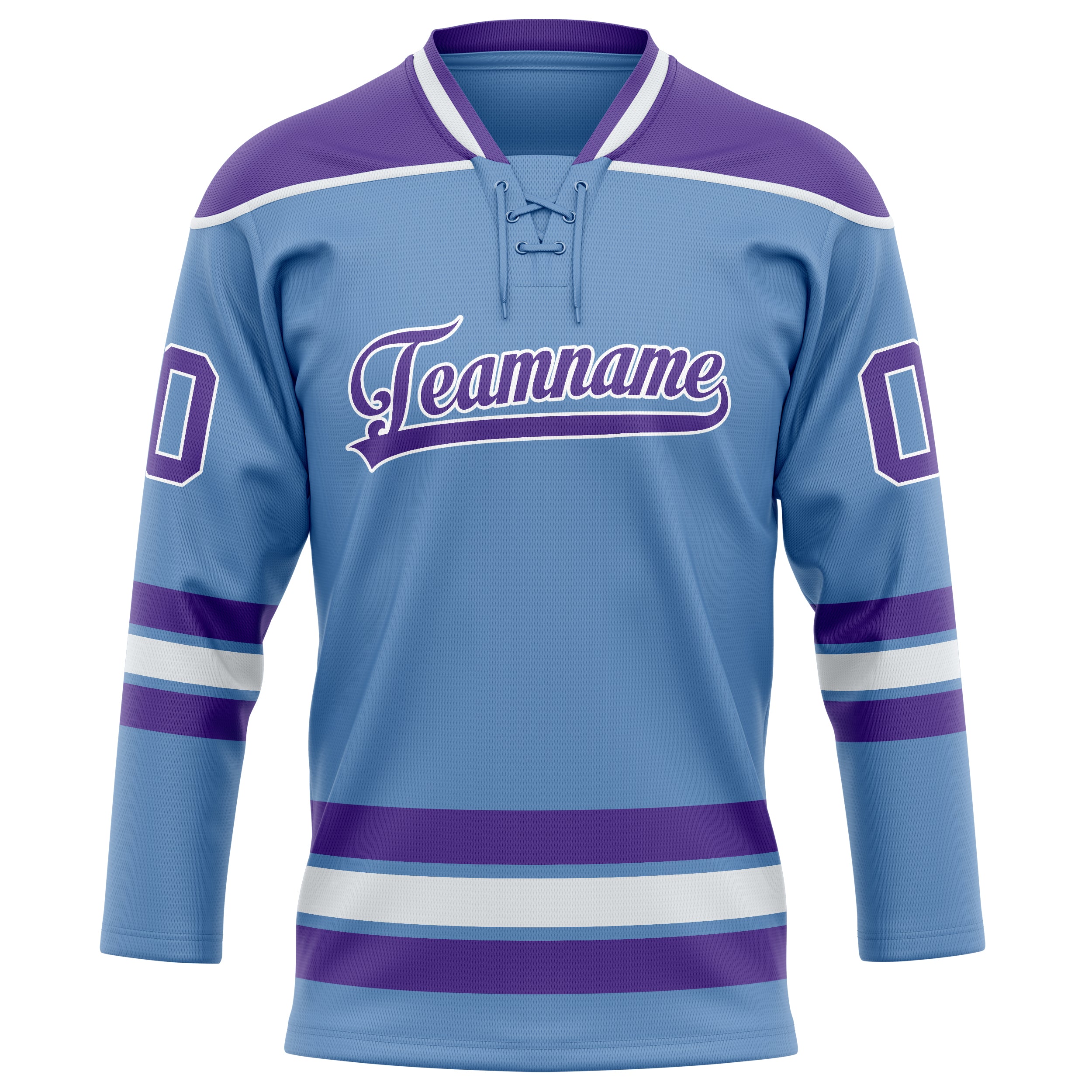 Personalized Light & Blue Purple Solid Colour Hockey Jersey