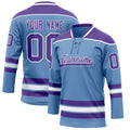 Personalized Light & Blue Purple Solid Colour Hockey Jersey