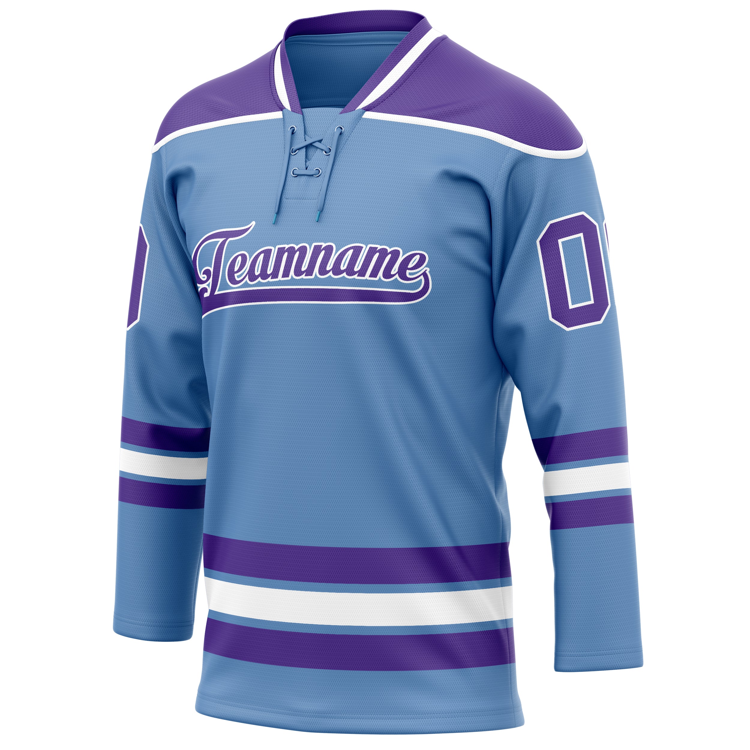 Personalized Light & Blue Purple Solid Colour Hockey Jersey