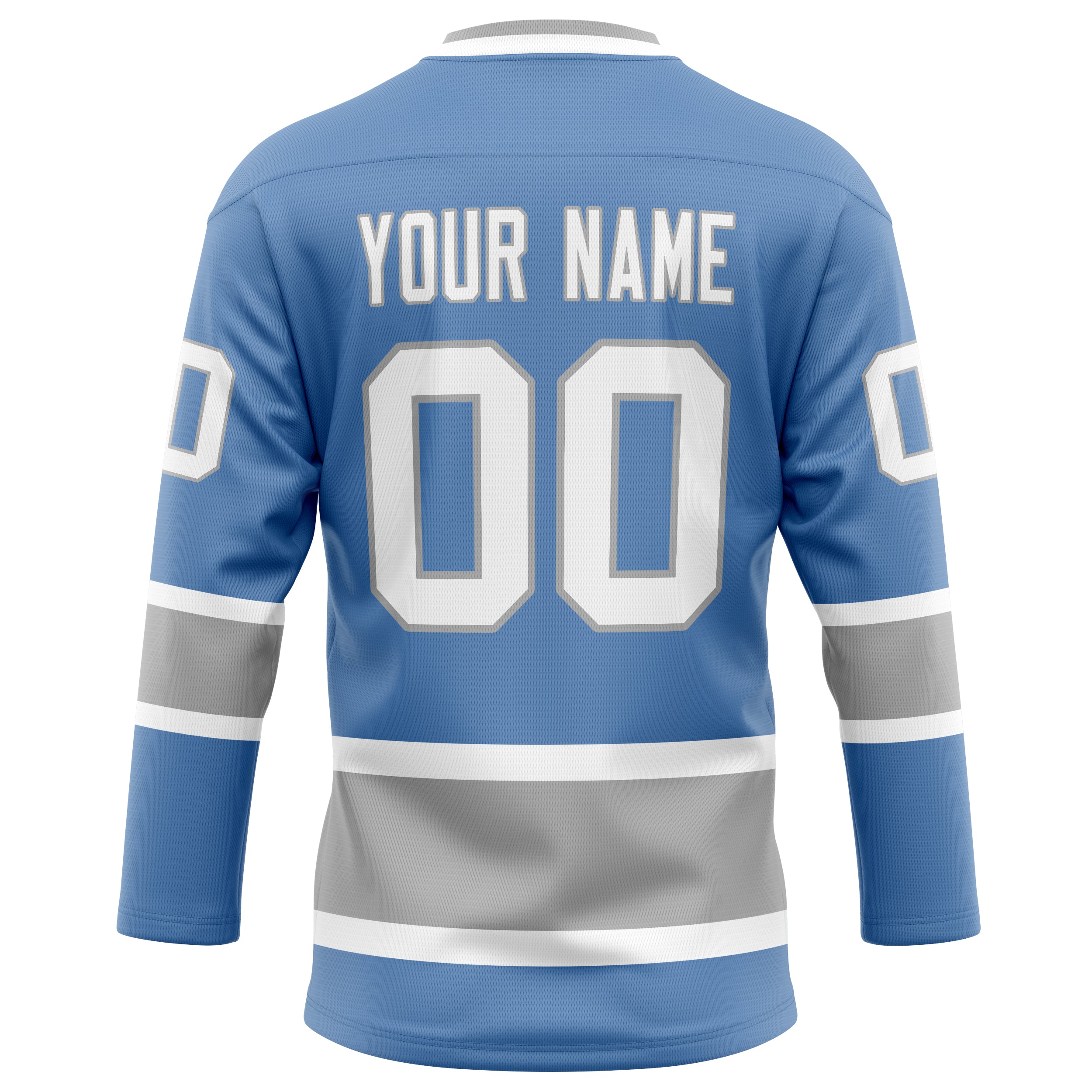 Personalized Light & Blue Gray Solid Colour Hockey Jersey