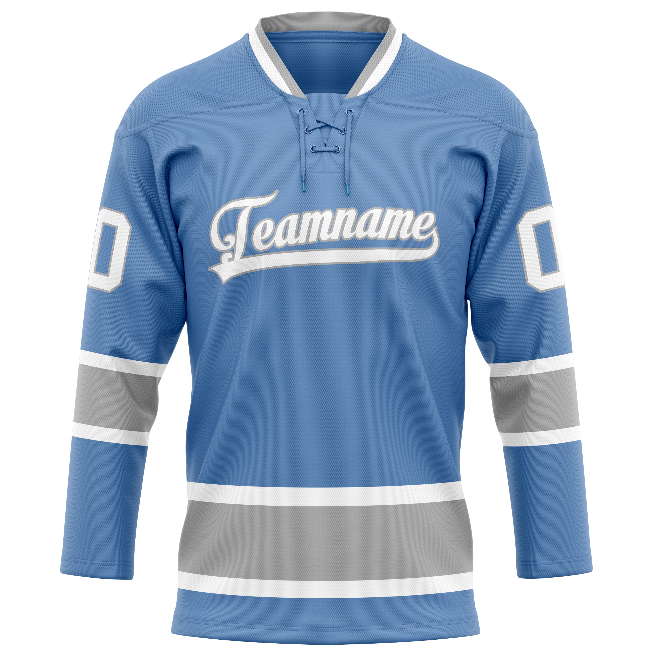 Personalized Light & Blue Gray Solid Colour Hockey Jersey
