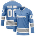 Personalized Light & Blue Gray Solid Colour Hockey Jersey
