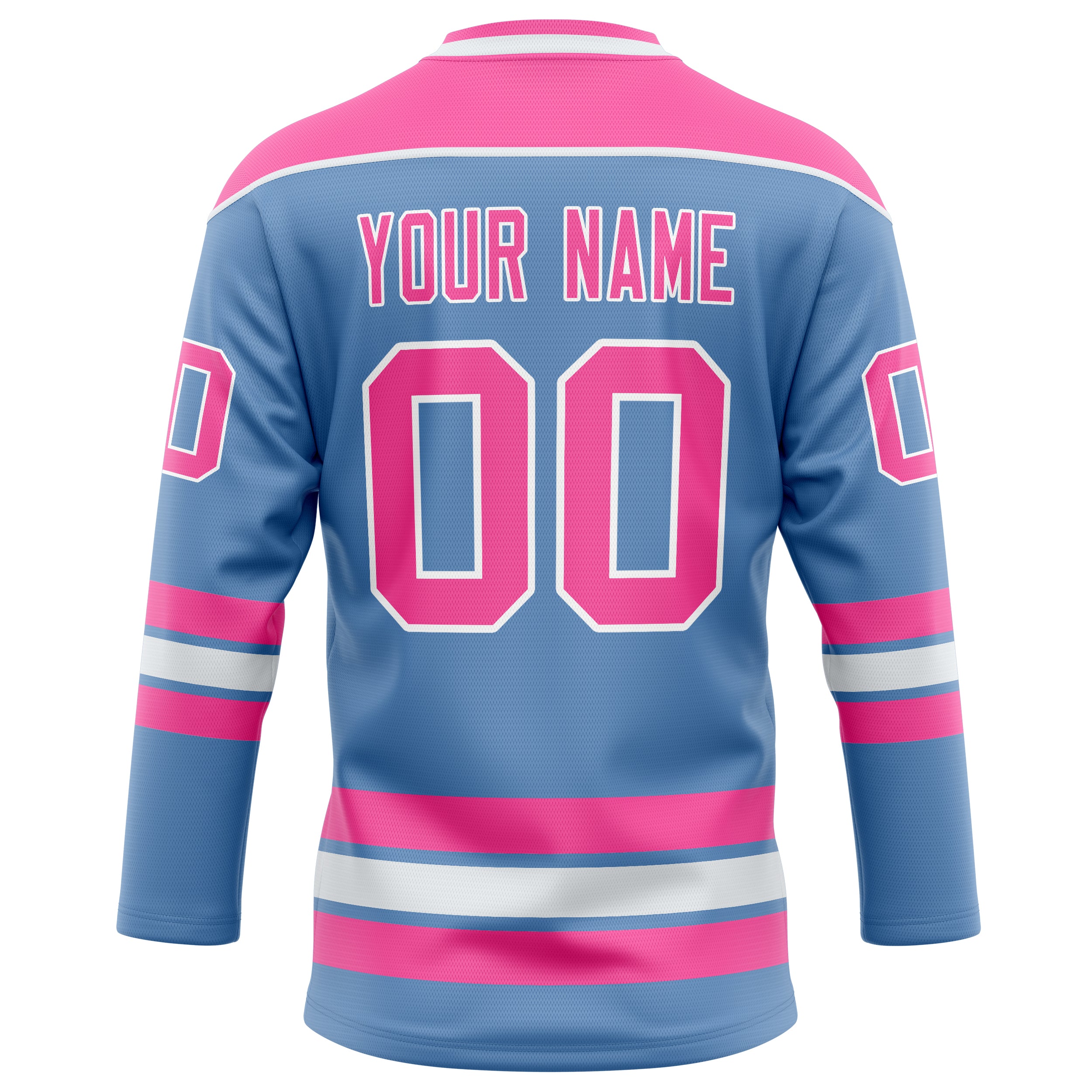 Personalized Light & Blue Pink Solid Colour Hockey Jersey