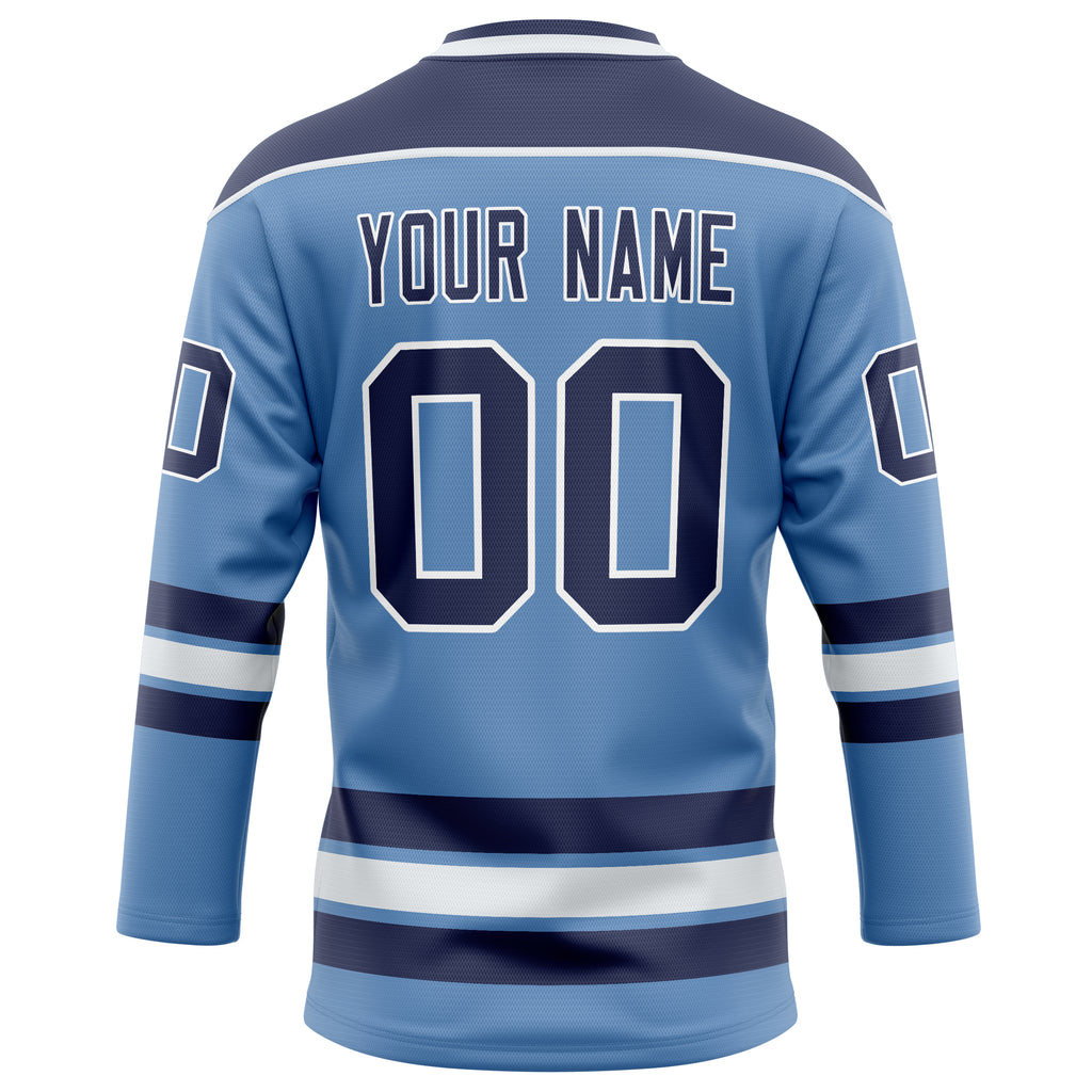 Personalized Light & Blue Navy Solid Colour Hockey Jersey