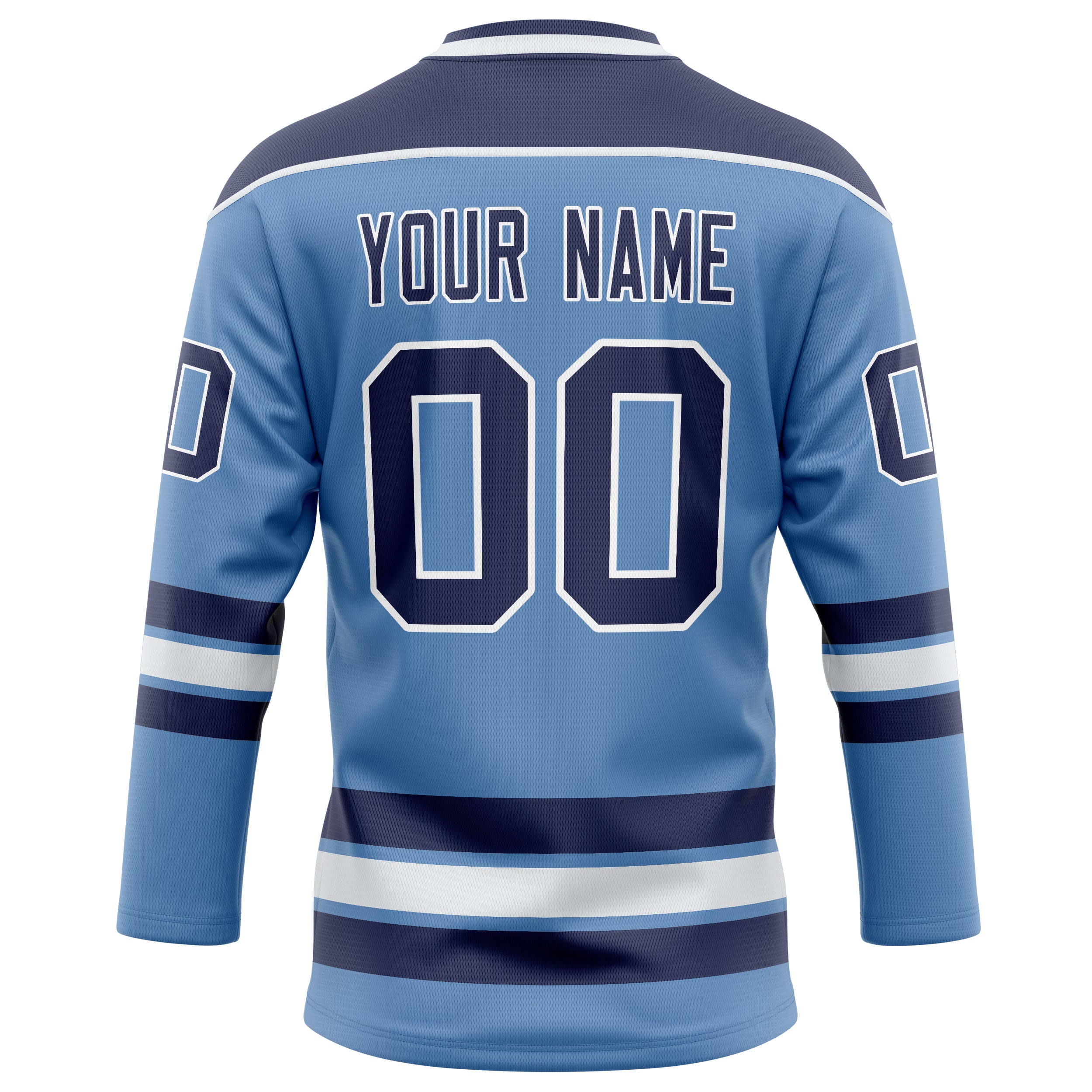 Personalized Light & Blue Navy Solid Colour Hockey Jersey