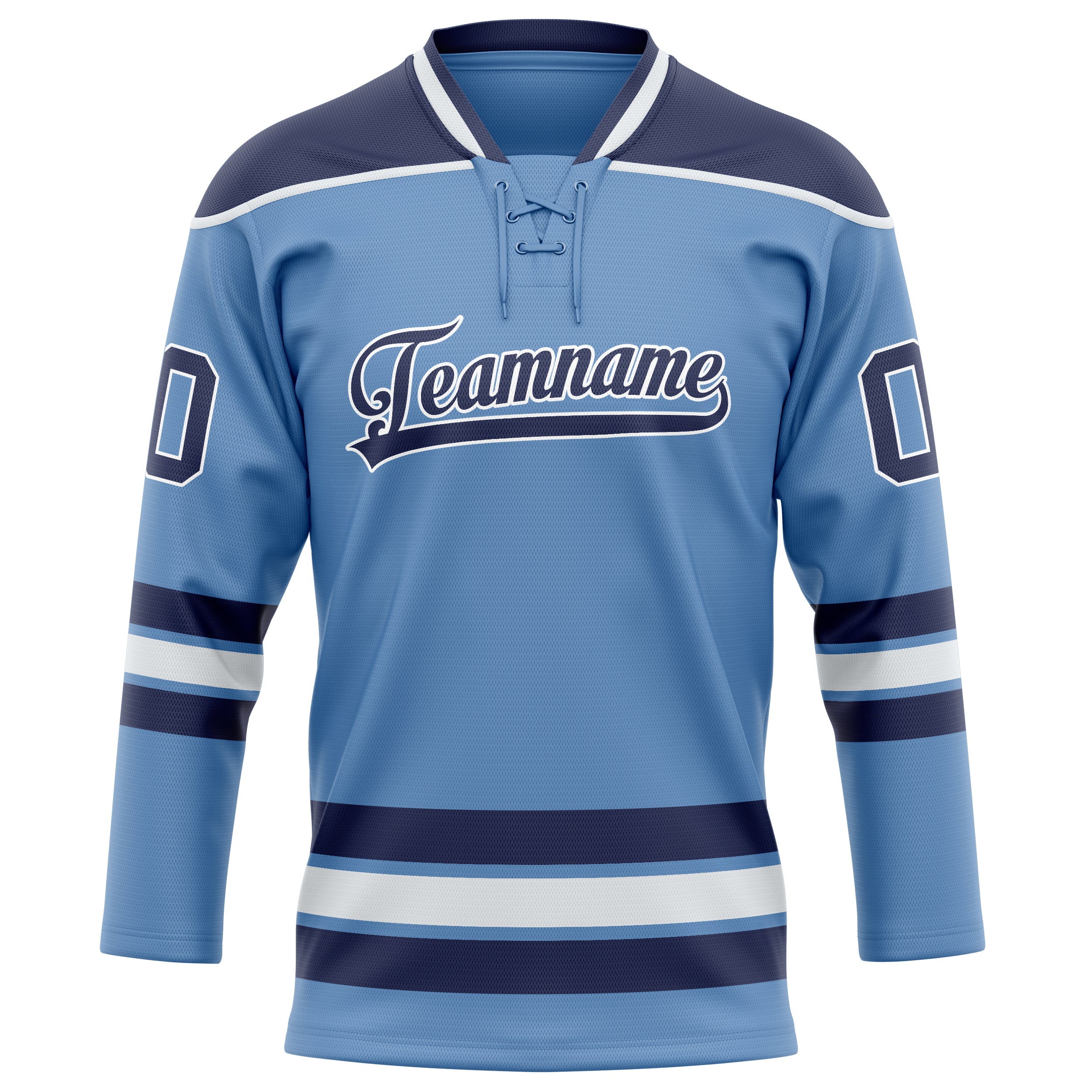 Personalized Light & Blue Navy Solid Colour Hockey Jersey