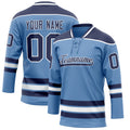 Personalized Light & Blue Navy Solid Colour Hockey Jersey