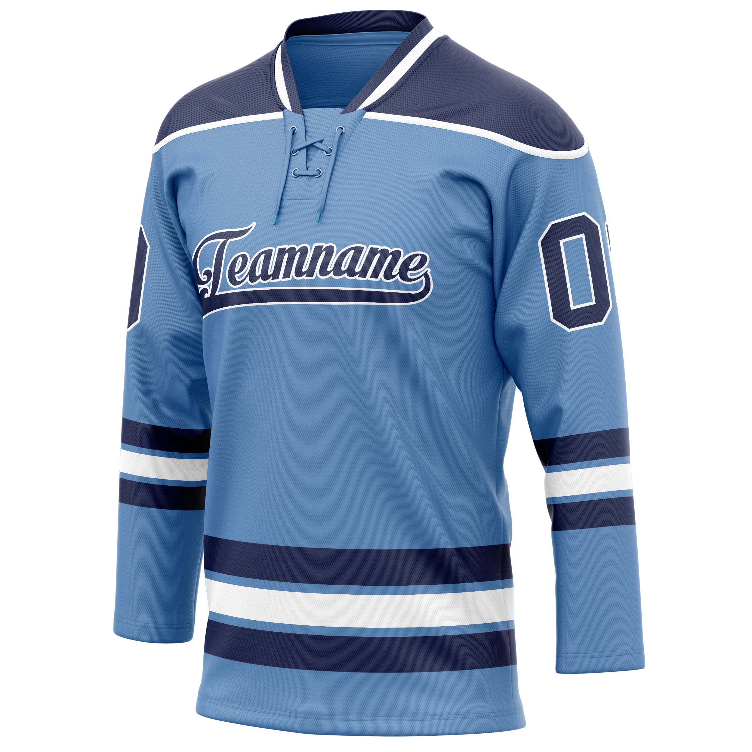 Personalized Light & Blue Navy Solid Colour Hockey Jersey