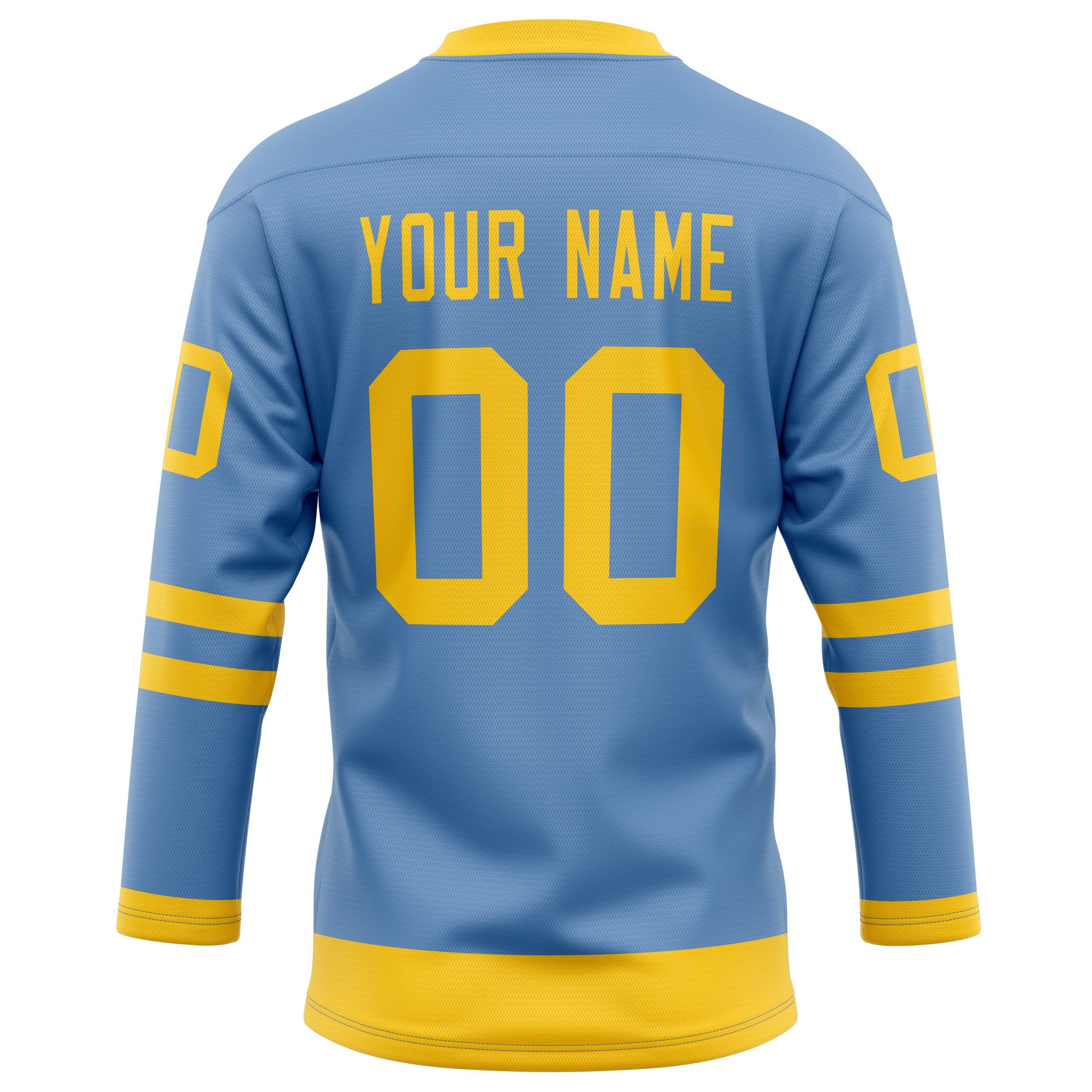 Personalized Light & Blue Gold Solid Colour Hockey Jersey