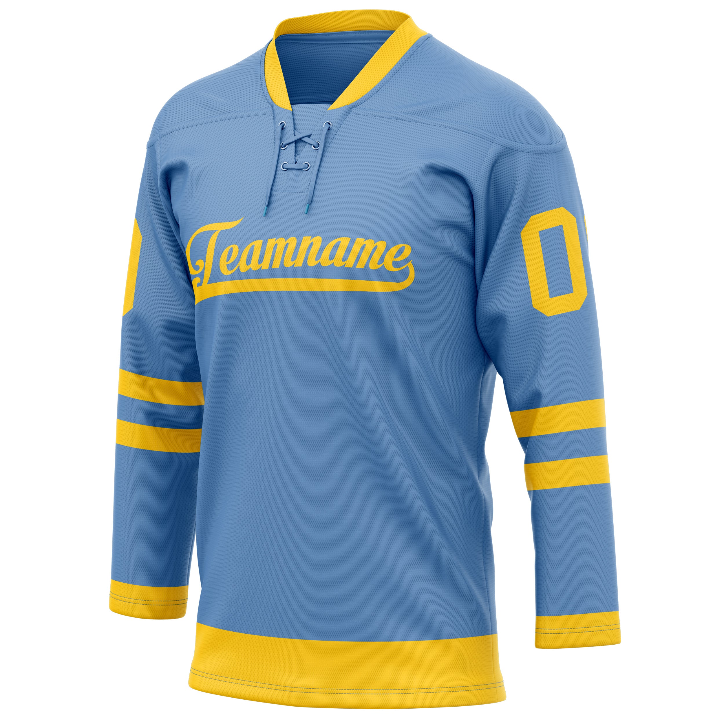 Personalized Light & Blue Gold Solid Colour Hockey Jersey