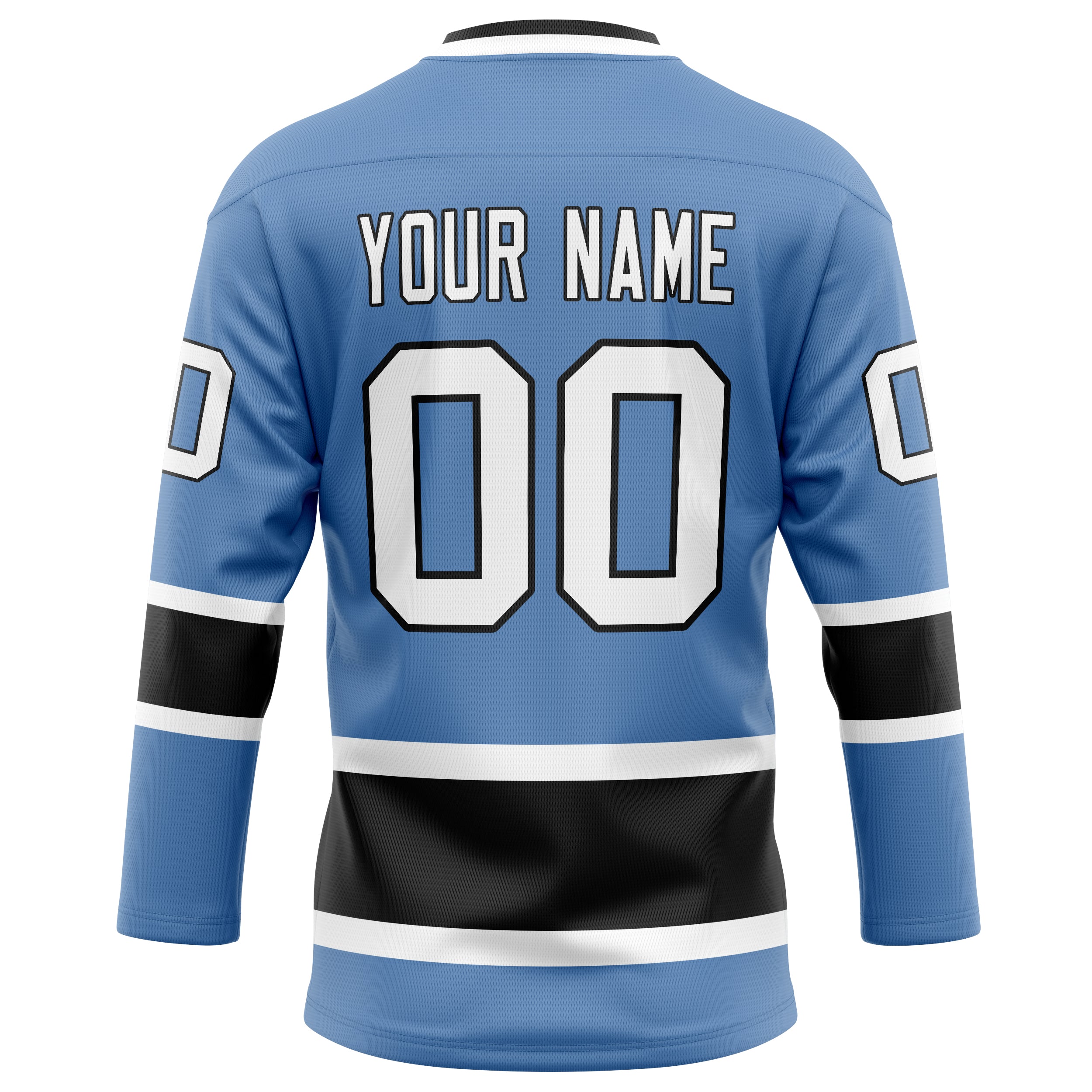Personalized Light & Blue Black Solid Colour Hockey Jersey