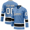 Personalized Light & Blue Black Solid Colour Hockey Jersey