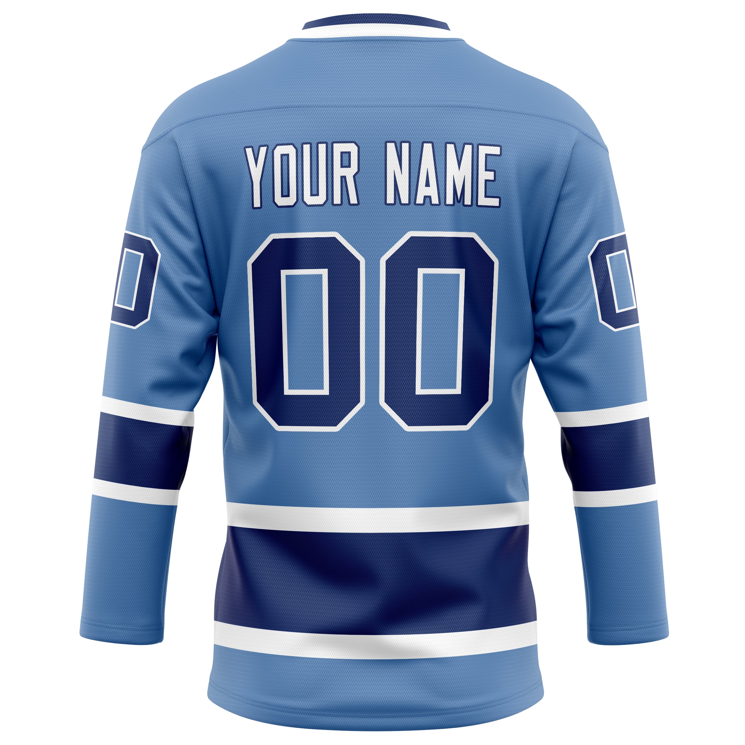 Personalized Light & Blue Navy Solid Colour Hockey Jersey