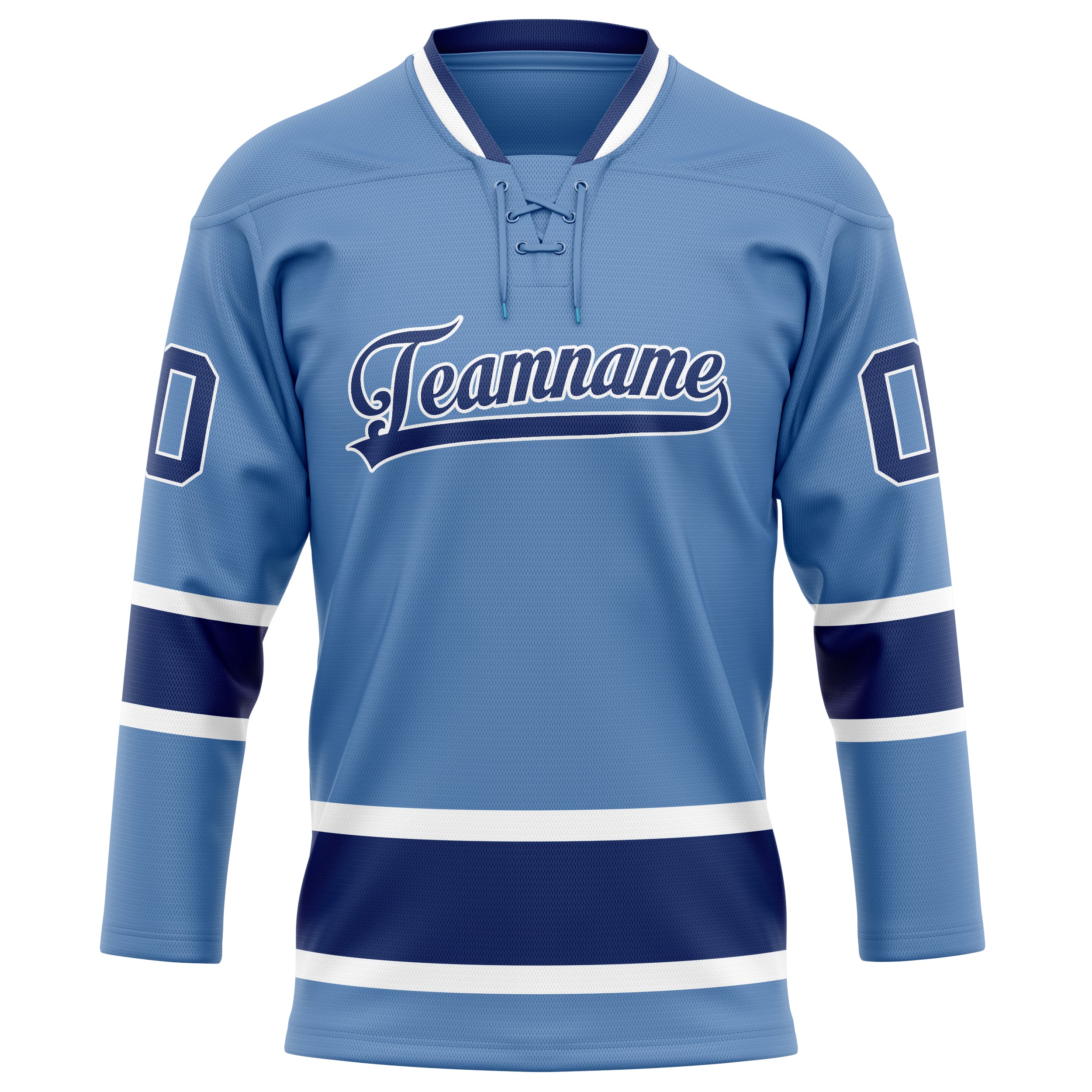 Personalized Light & Blue Navy Solid Colour Hockey Jersey