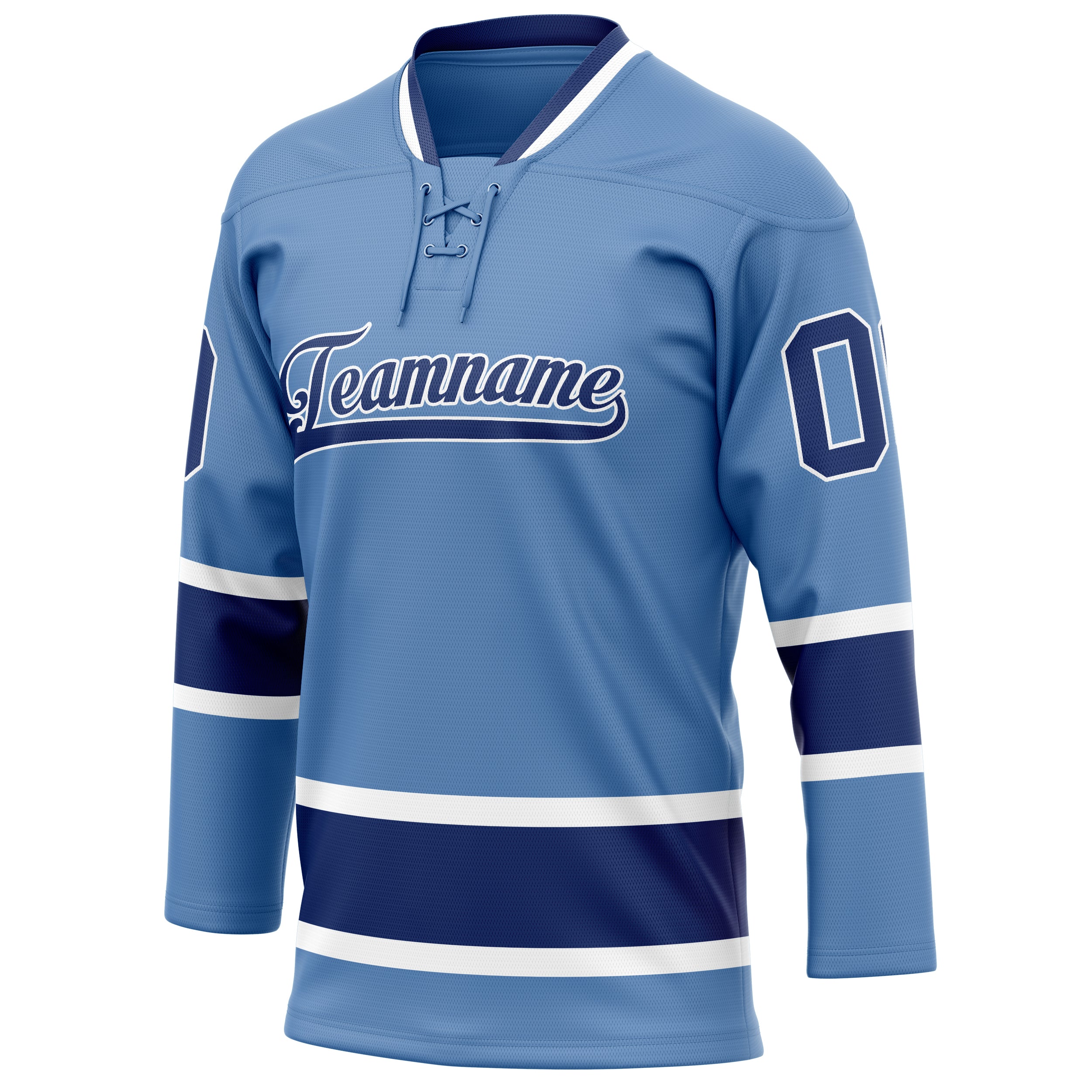 Personalized Light & Blue Navy Solid Colour Hockey Jersey