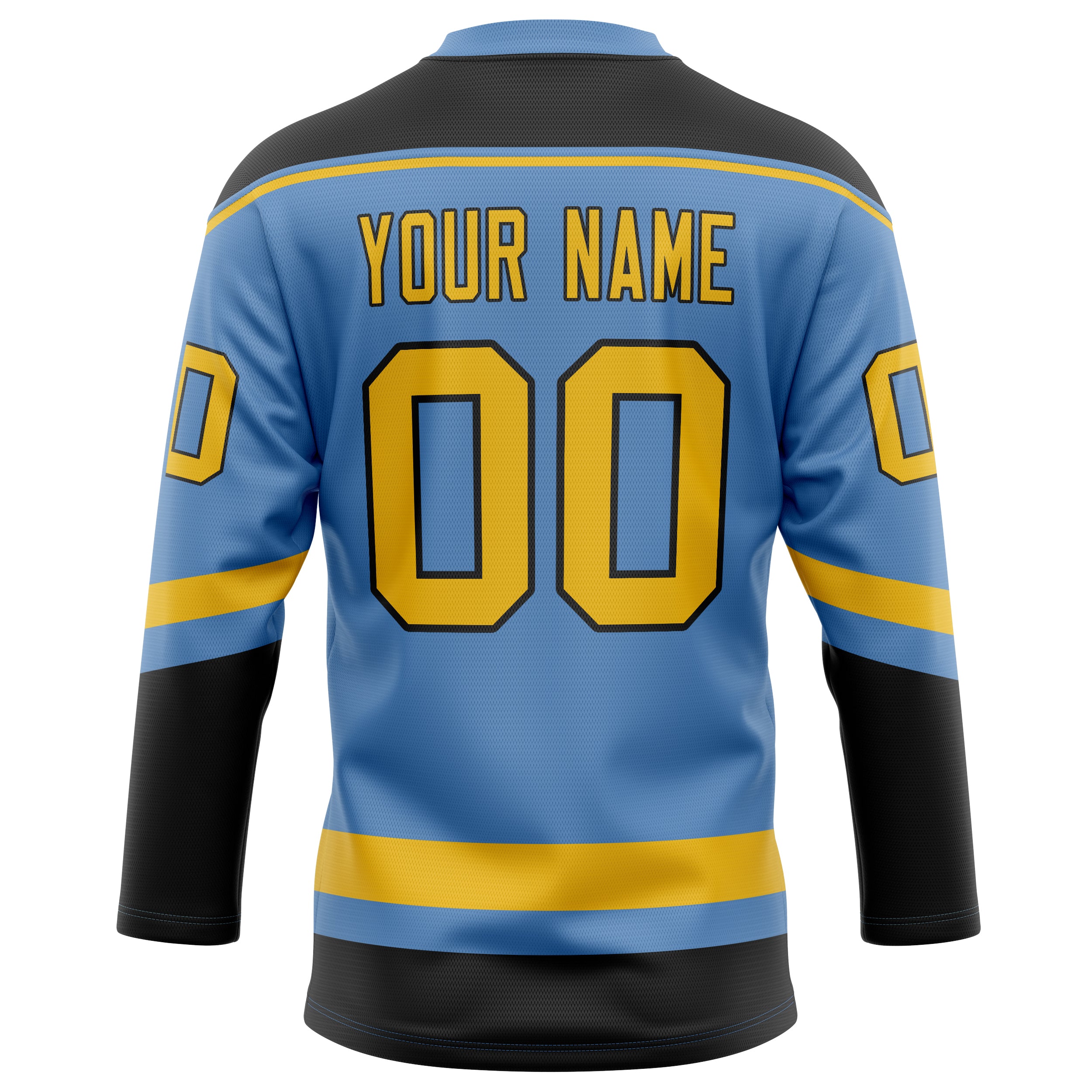Personalized Light & Blue Gold Solid Colour Hockey Jersey