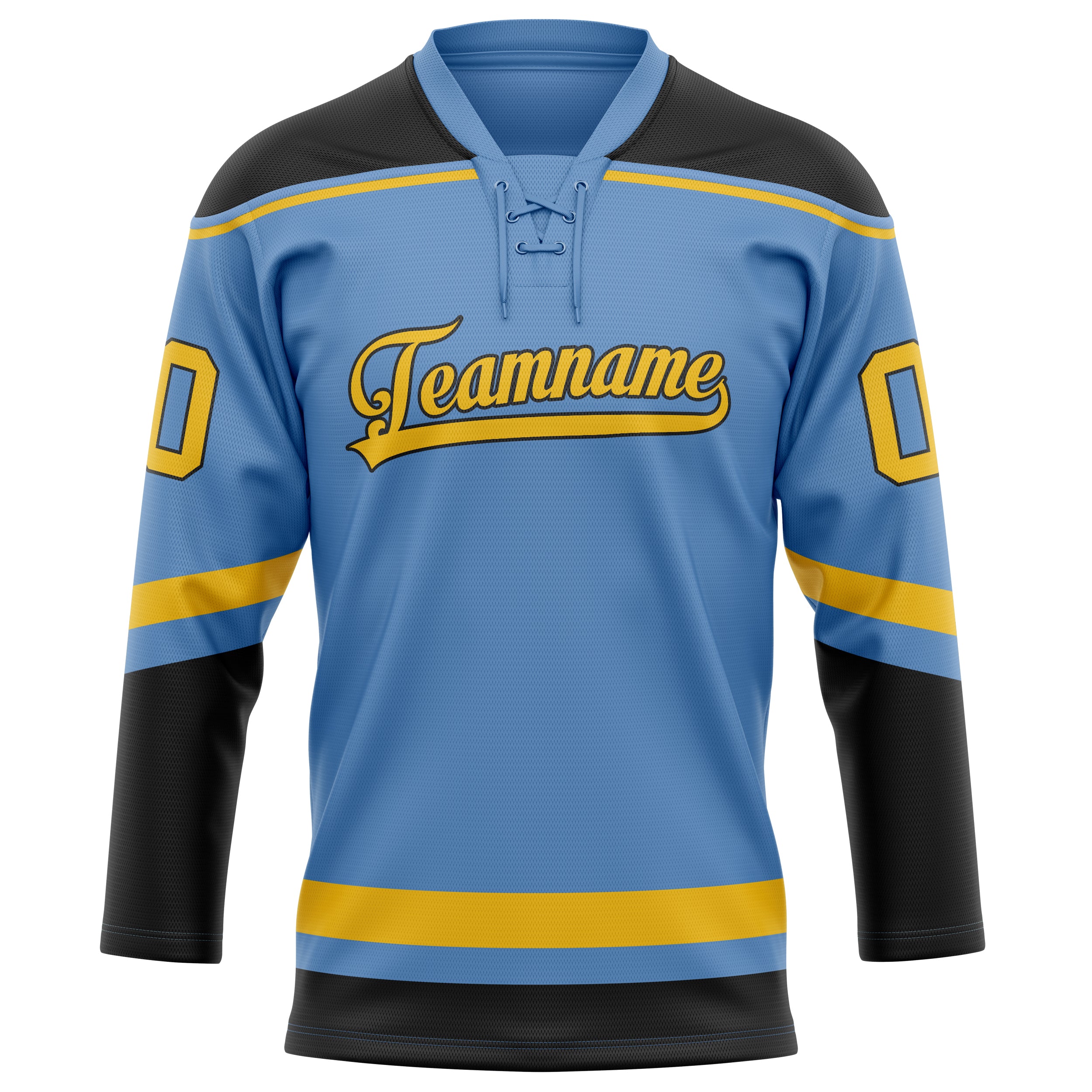 Personalized Light & Blue Gold Solid Colour Hockey Jersey