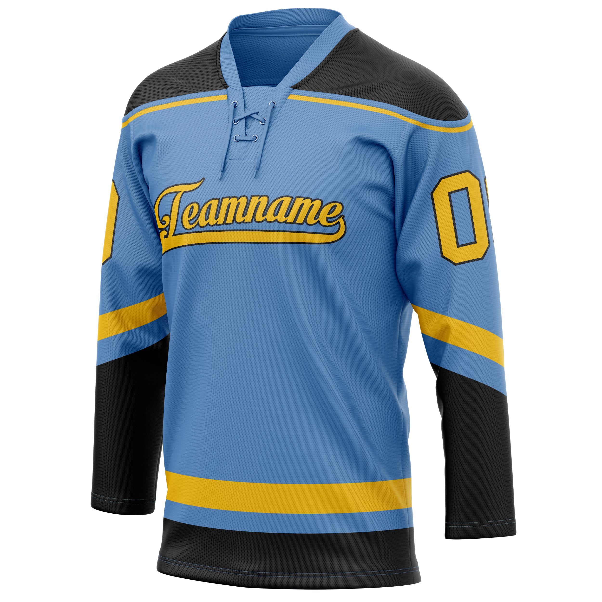 Personalized Light & Blue Gold Solid Colour Hockey Jersey