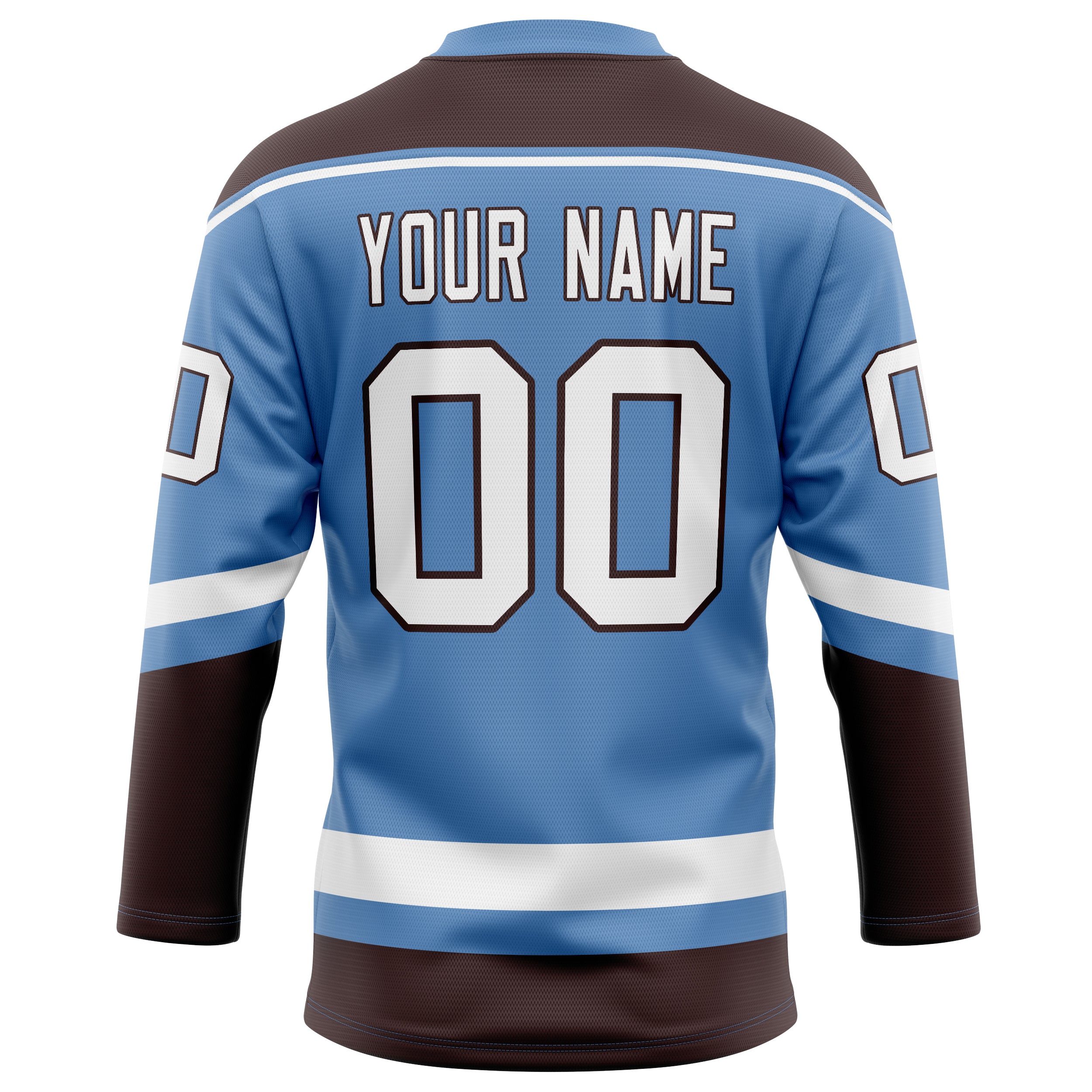 Personalized Light & Blue Brown Solid Colour Hockey Jersey