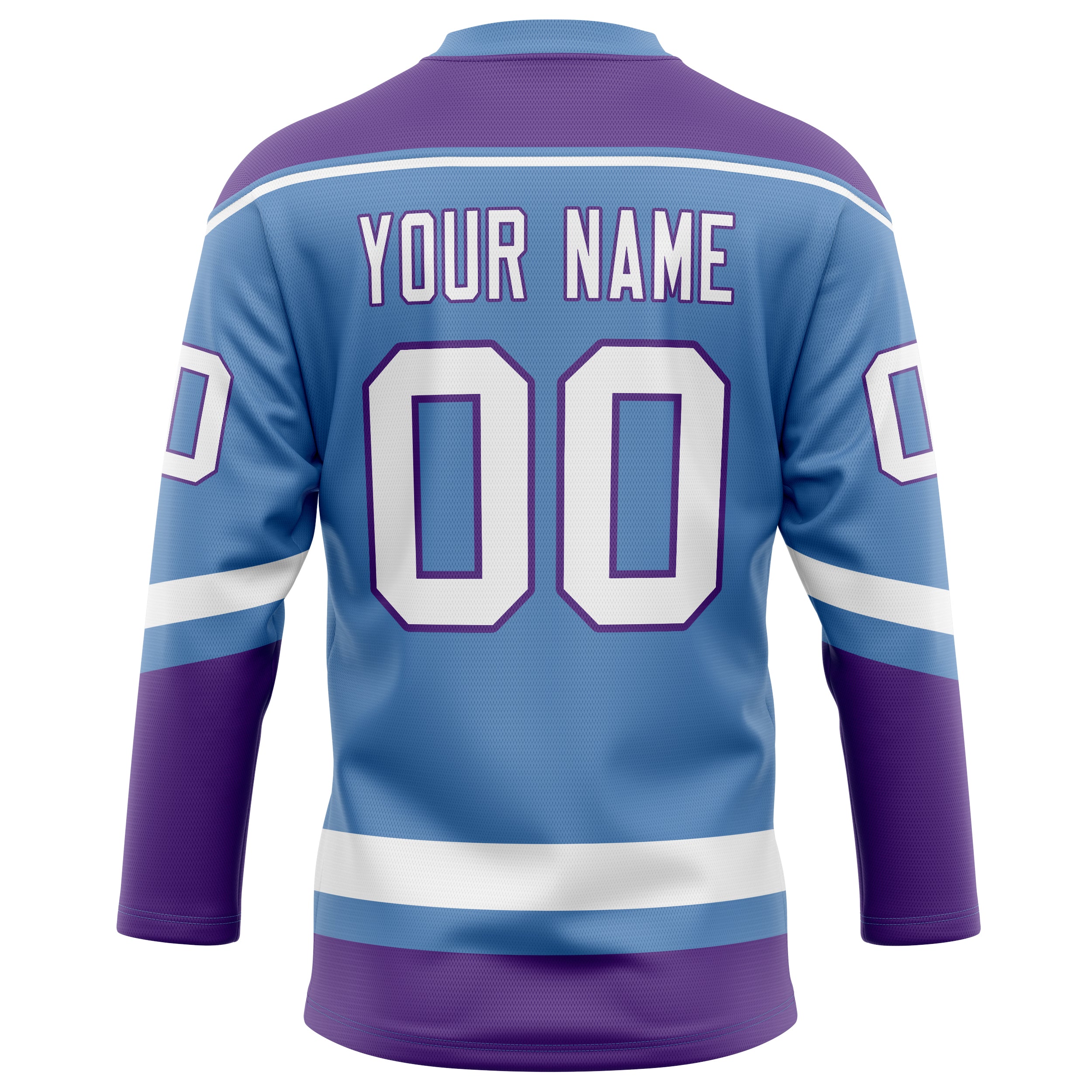 Personalized Light & Blue Purple Solid Colour Hockey Jersey