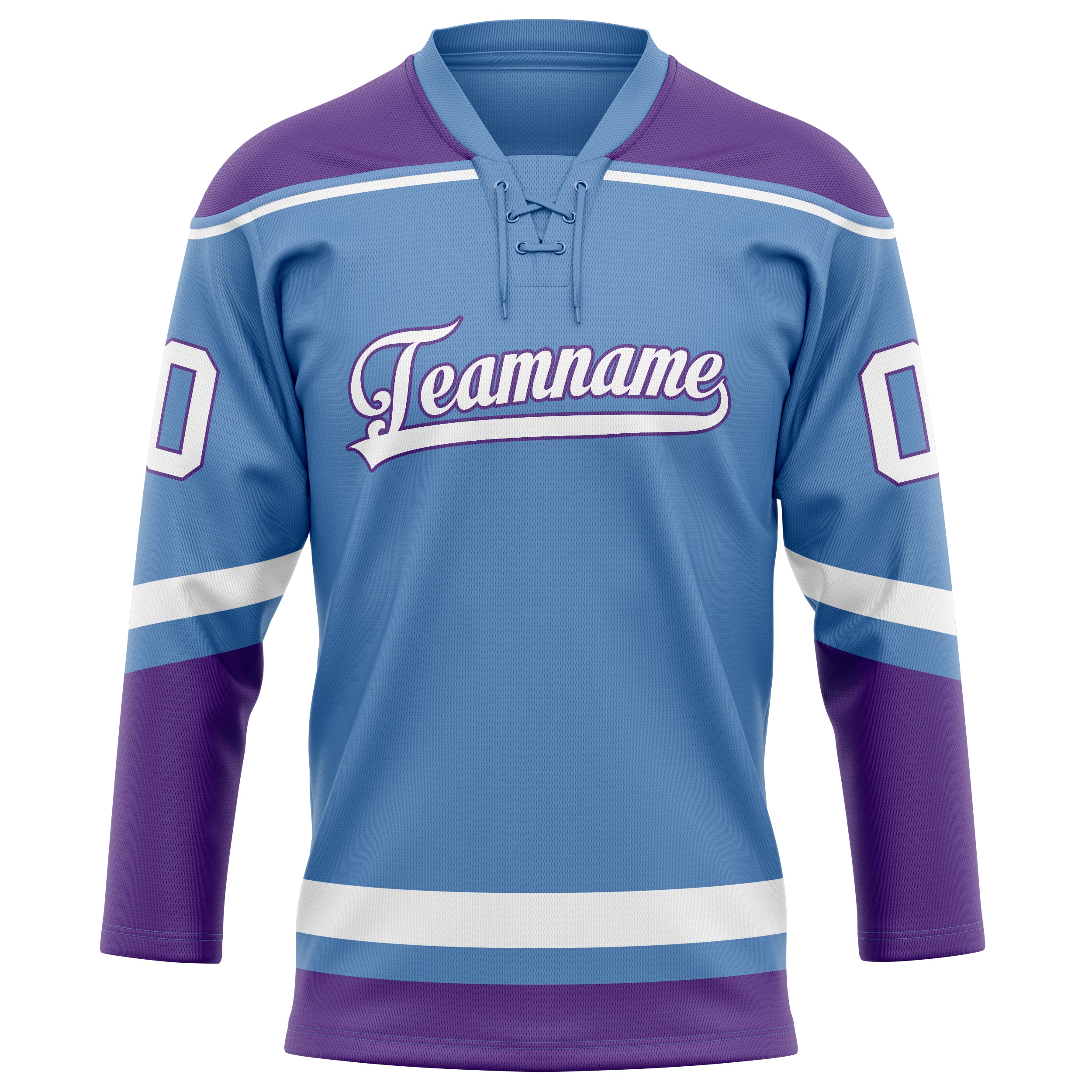 Personalized Light & Blue Purple Solid Colour Hockey Jersey