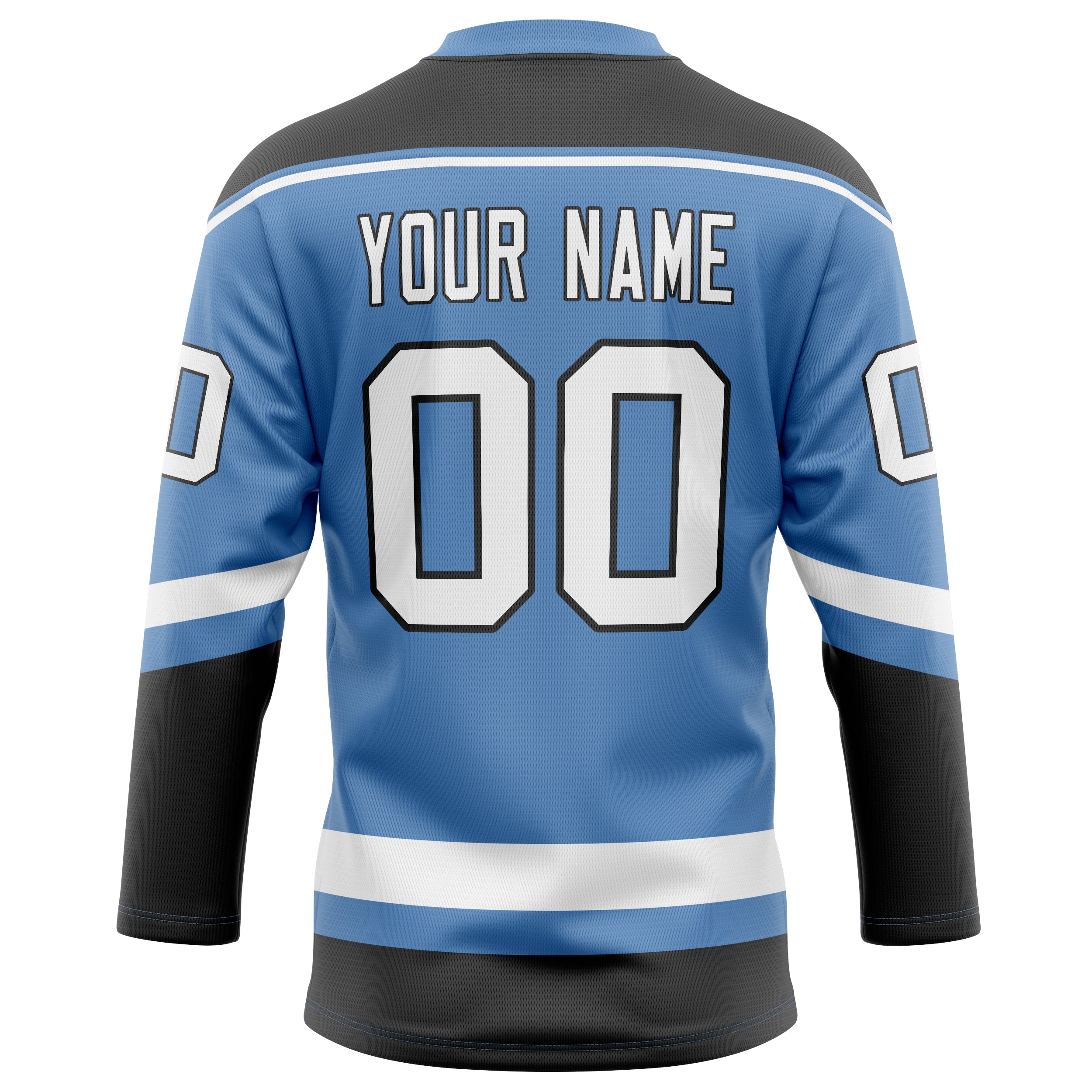 Personalized Light & Blue Gray Solid Colour Hockey Jersey