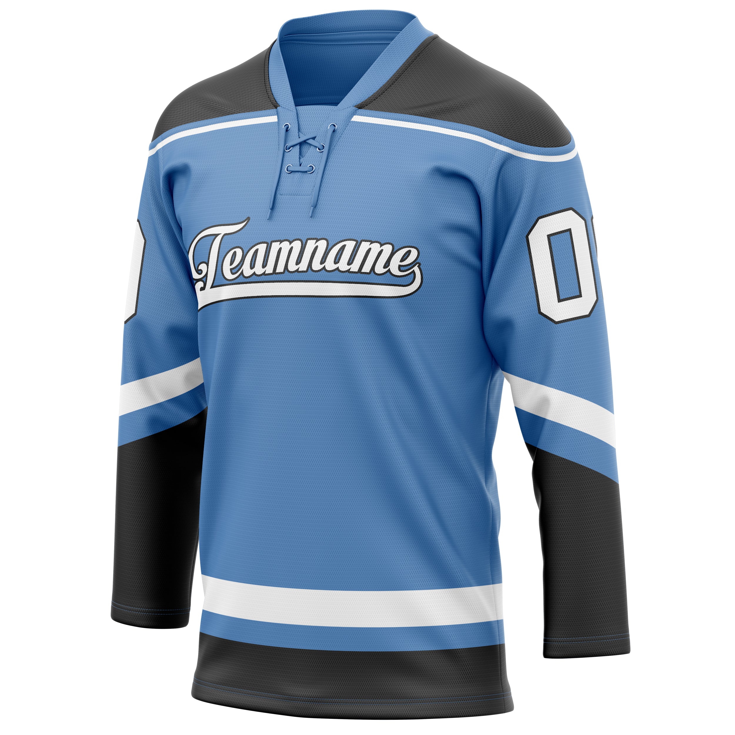 Personalized Light & Blue Gray Solid Colour Hockey Jersey