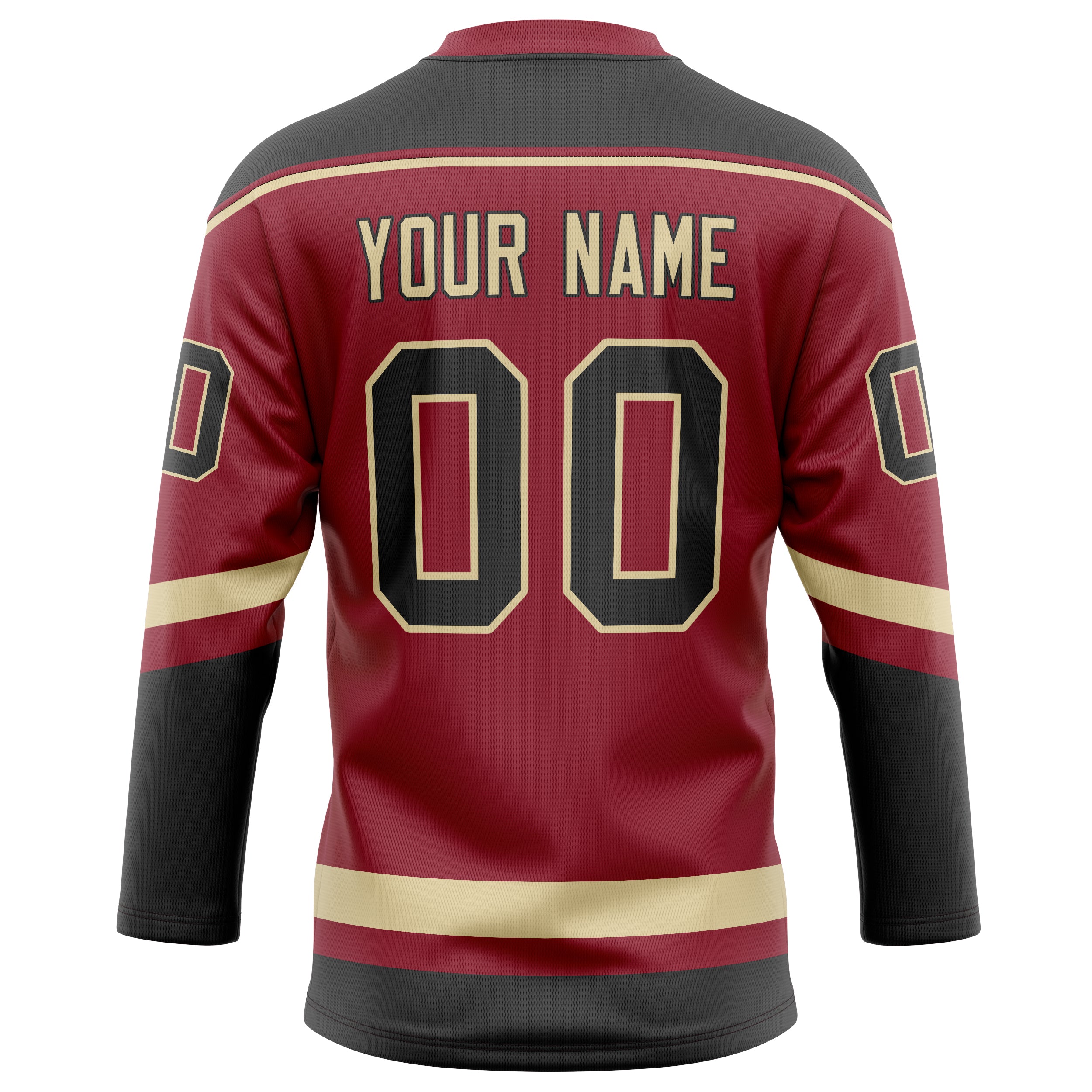 Personalized Maroon & Black Solid Colour Hockey Jersey