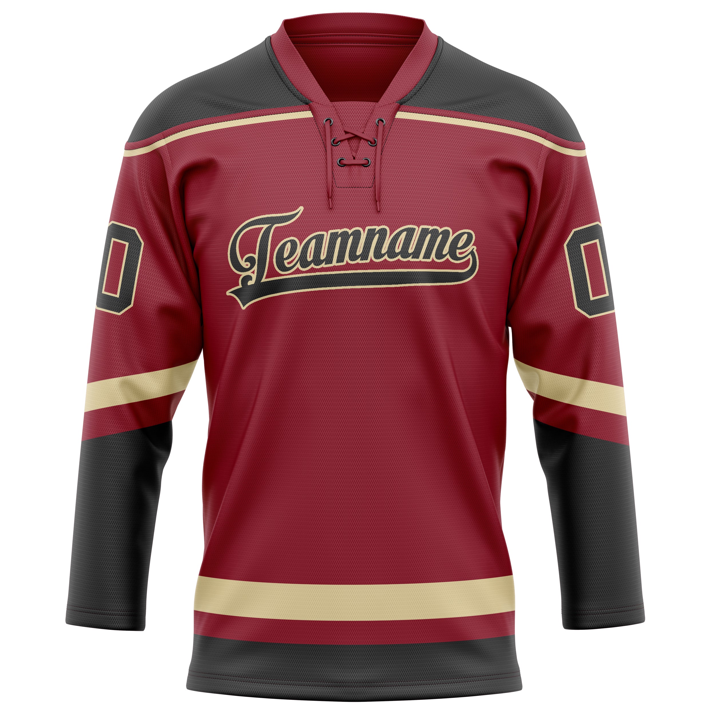 Personalized Maroon & Black Solid Colour Hockey Jersey
