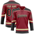 Personalized Maroon & Black Solid Colour Hockey Jersey