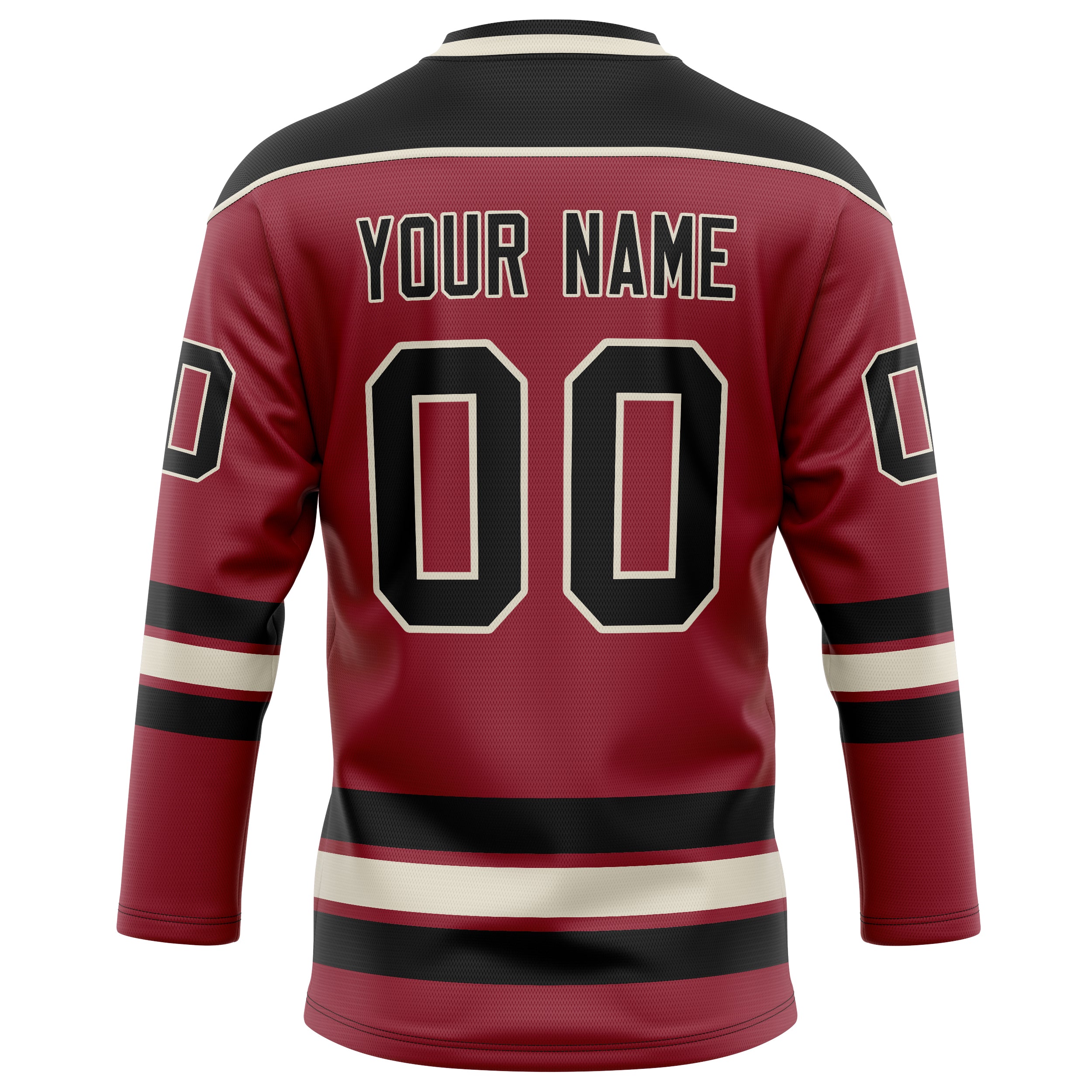 Personalized Maroon & Black Solid Colour Hockey Jersey