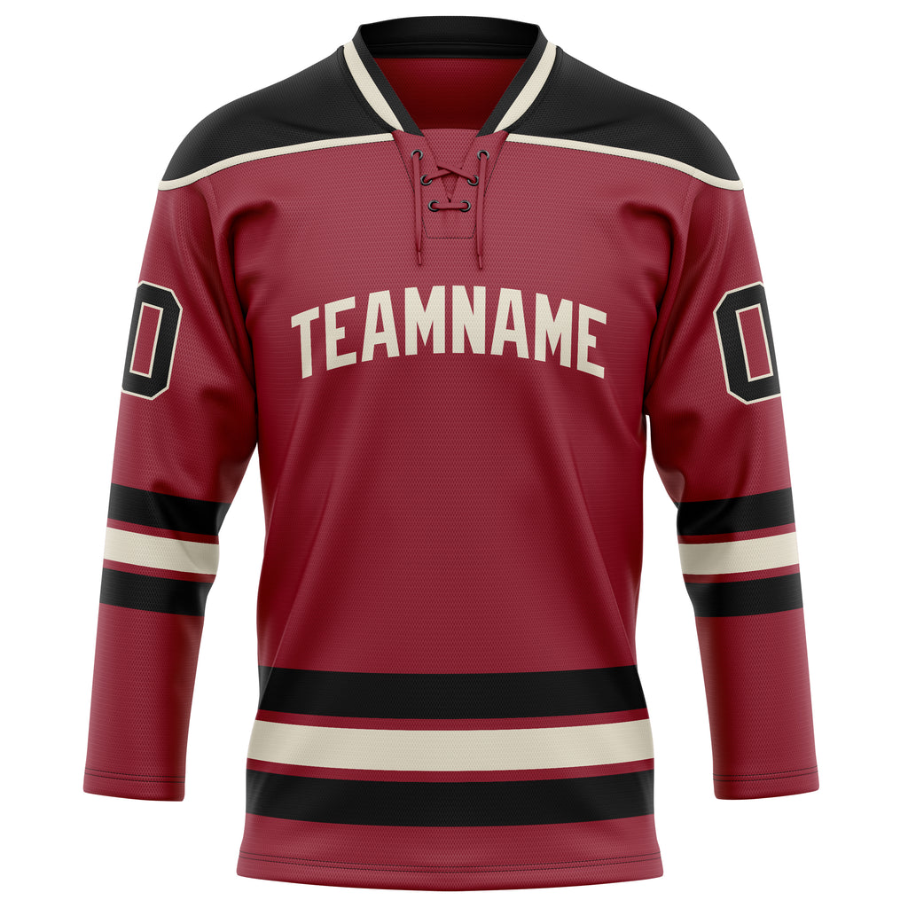 Personalized Maroon & Black Solid Colour Hockey Jersey