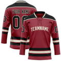 Personalized Maroon & Black Solid Colour Hockey Jersey