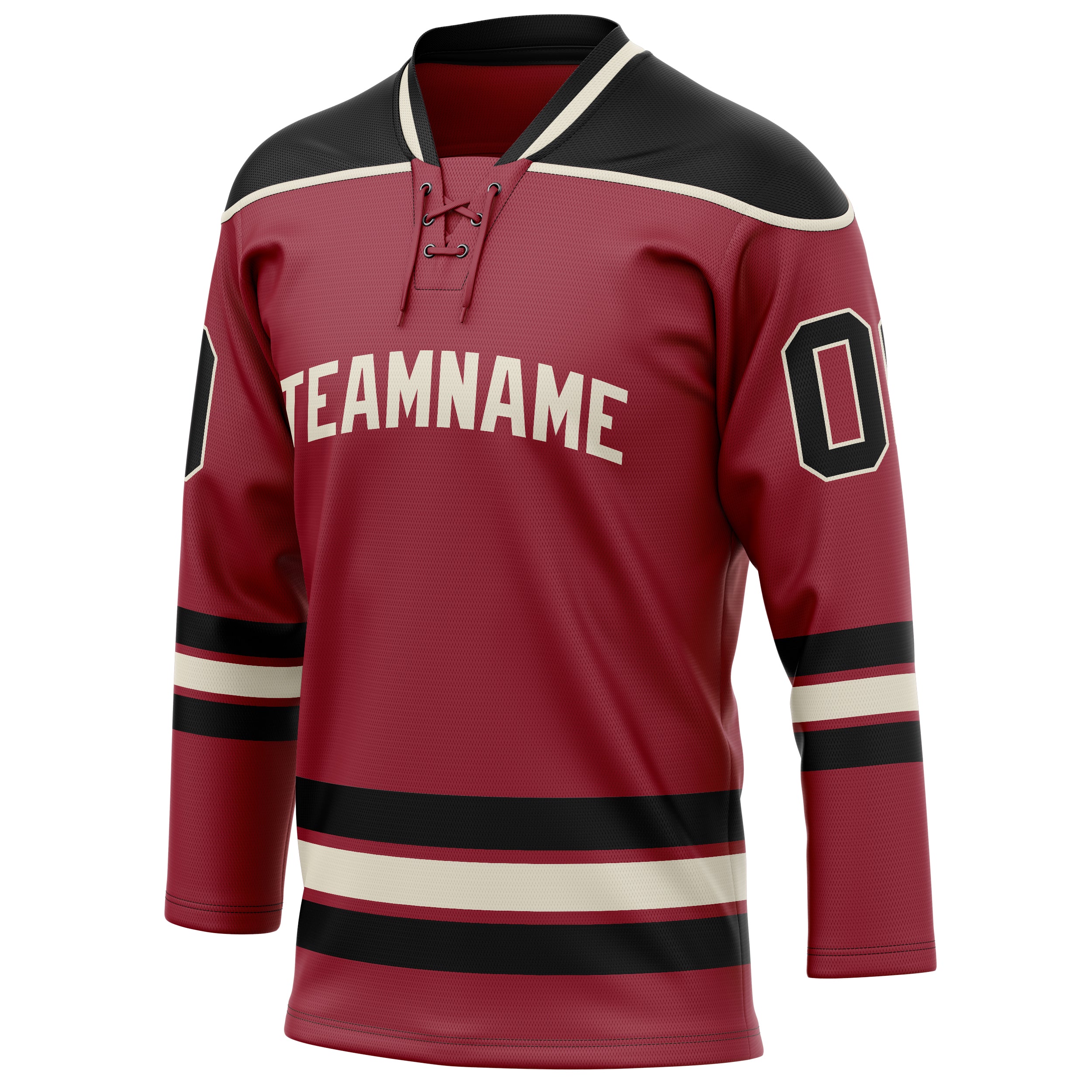 Personalized Maroon & Black Solid Colour Hockey Jersey