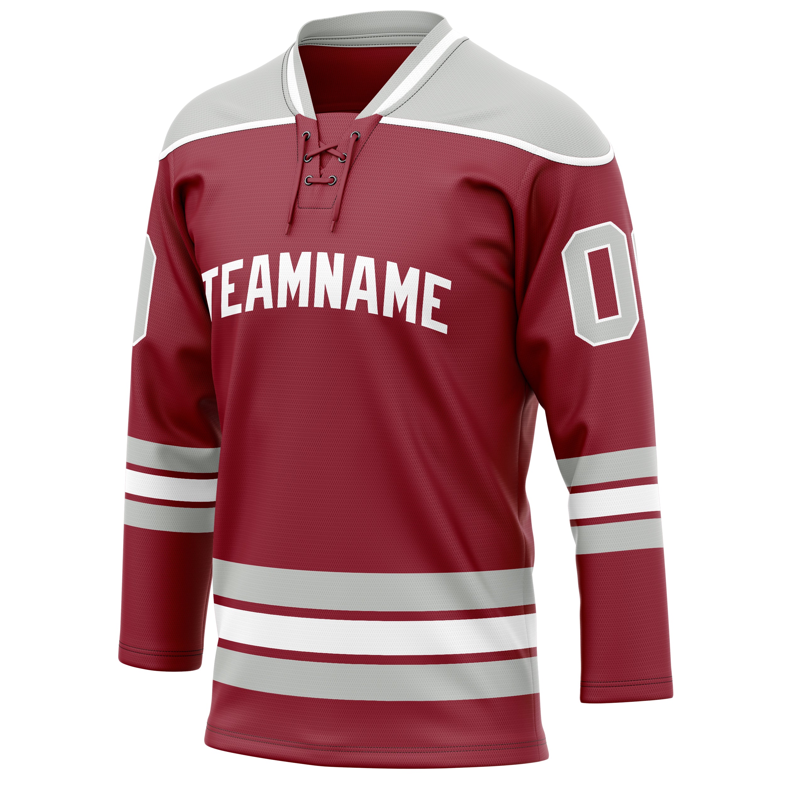 Personalized Maroon & Gray Solid Colour Hockey Jersey