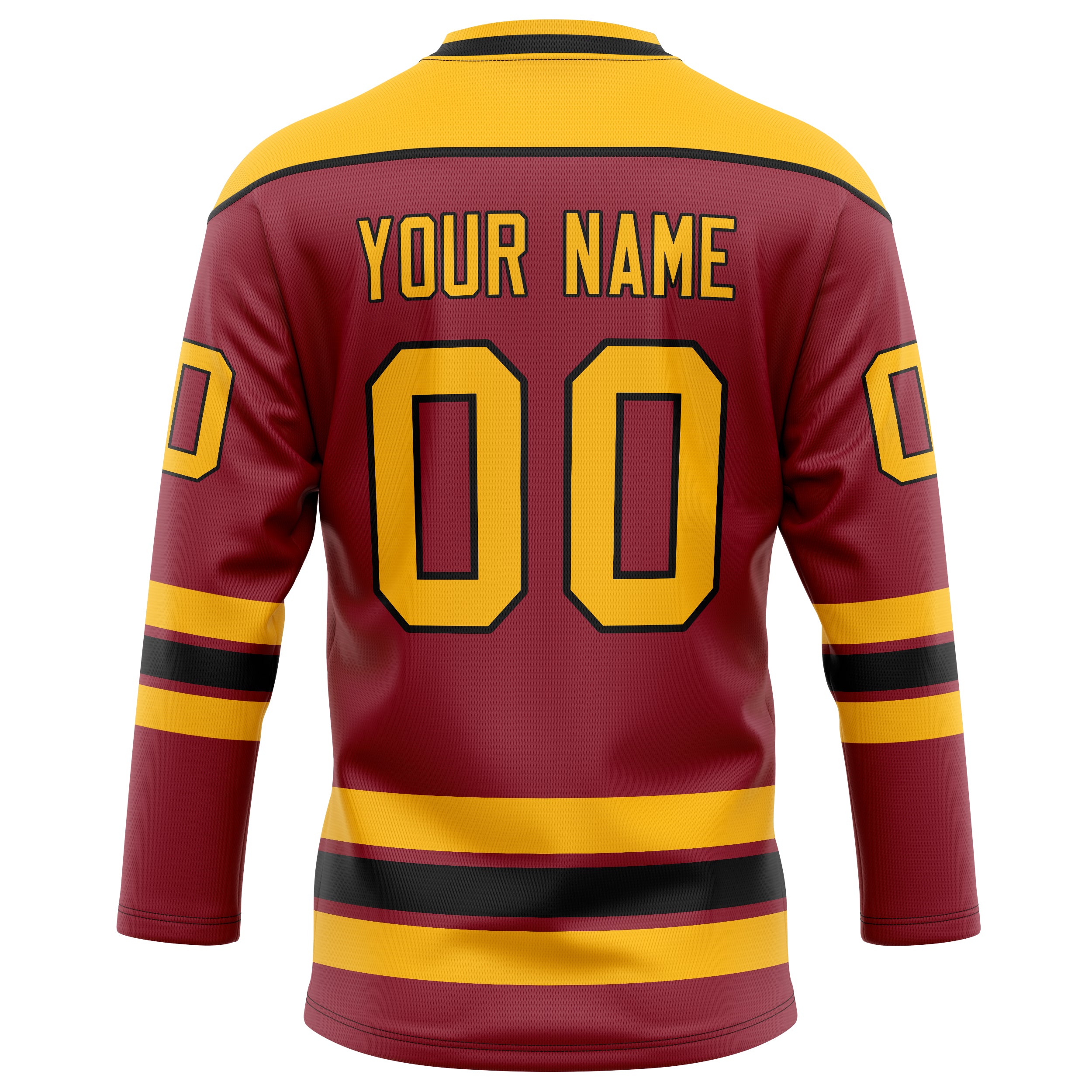 Personalized Maroon & Gold Solid Colour Hockey Jersey