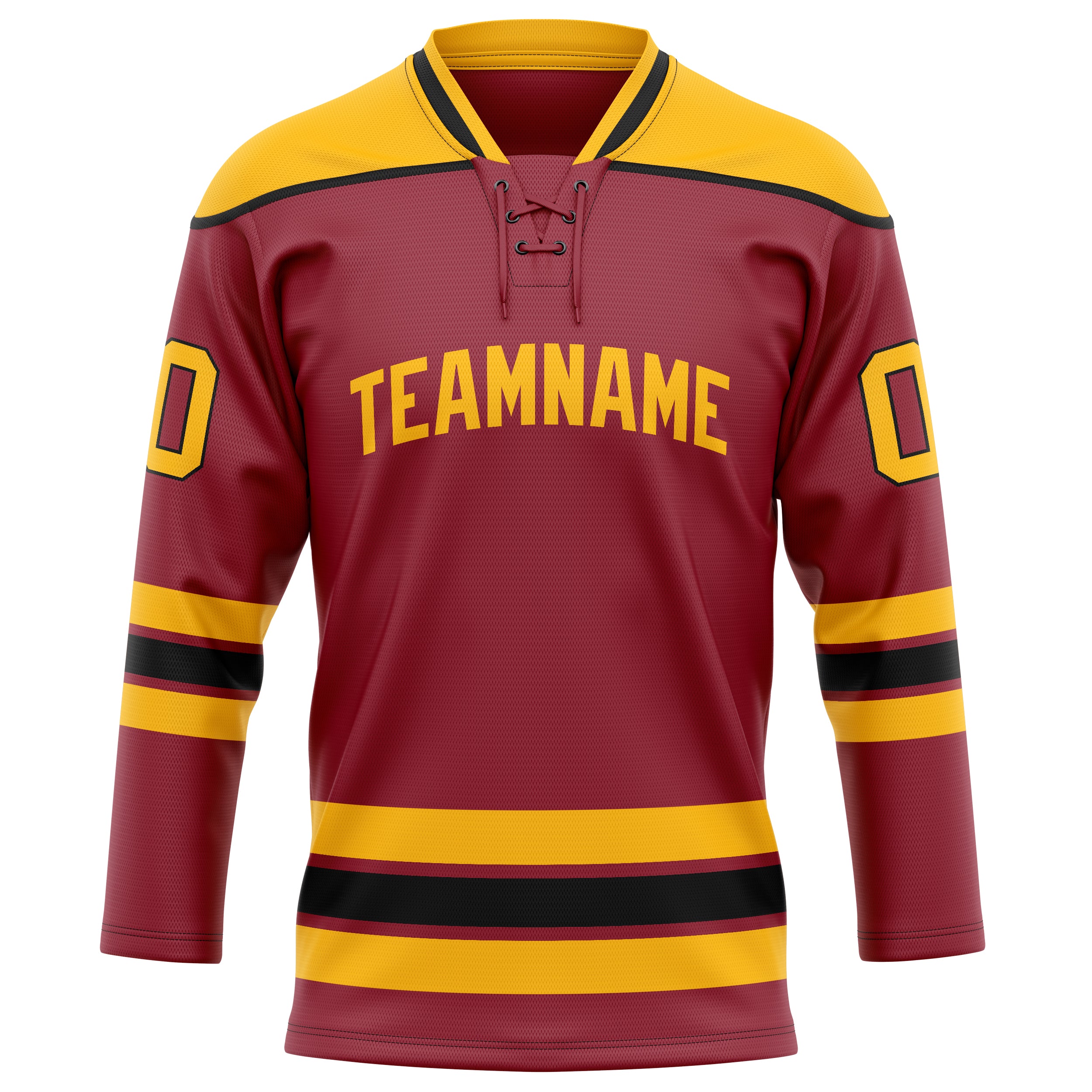 Personalized Maroon & Gold Solid Colour Hockey Jersey