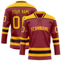 Personalized Maroon & Gold Solid Colour Hockey Jersey