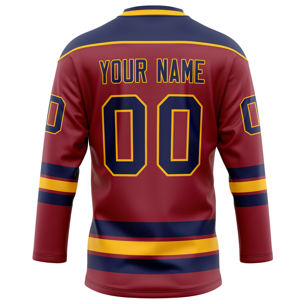 Personalized Maroon & Navy Solid Colour Hockey Jersey