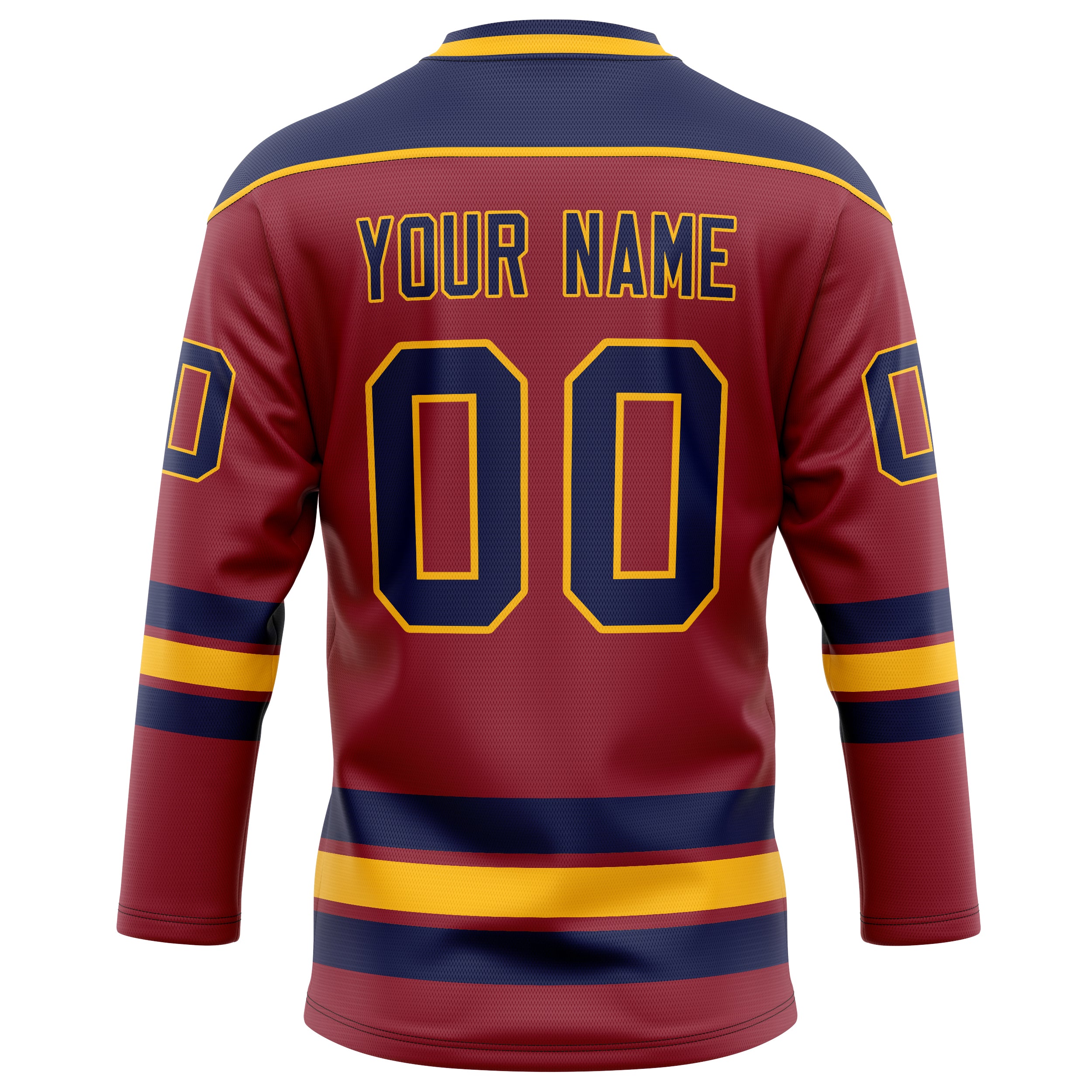 Personalized Maroon & Navy Solid Colour Hockey Jersey