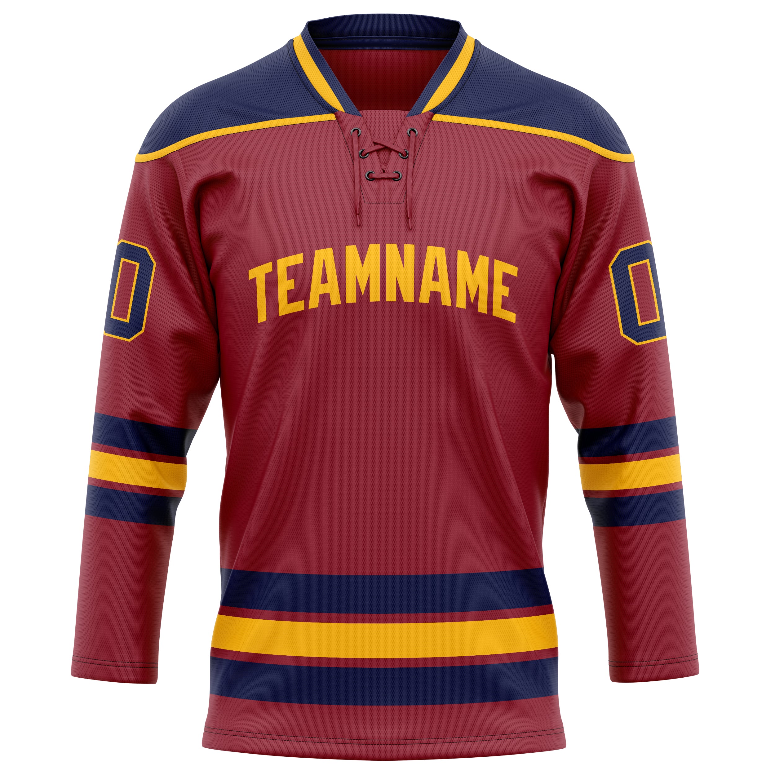 Personalized Maroon & Navy Solid Colour Hockey Jersey