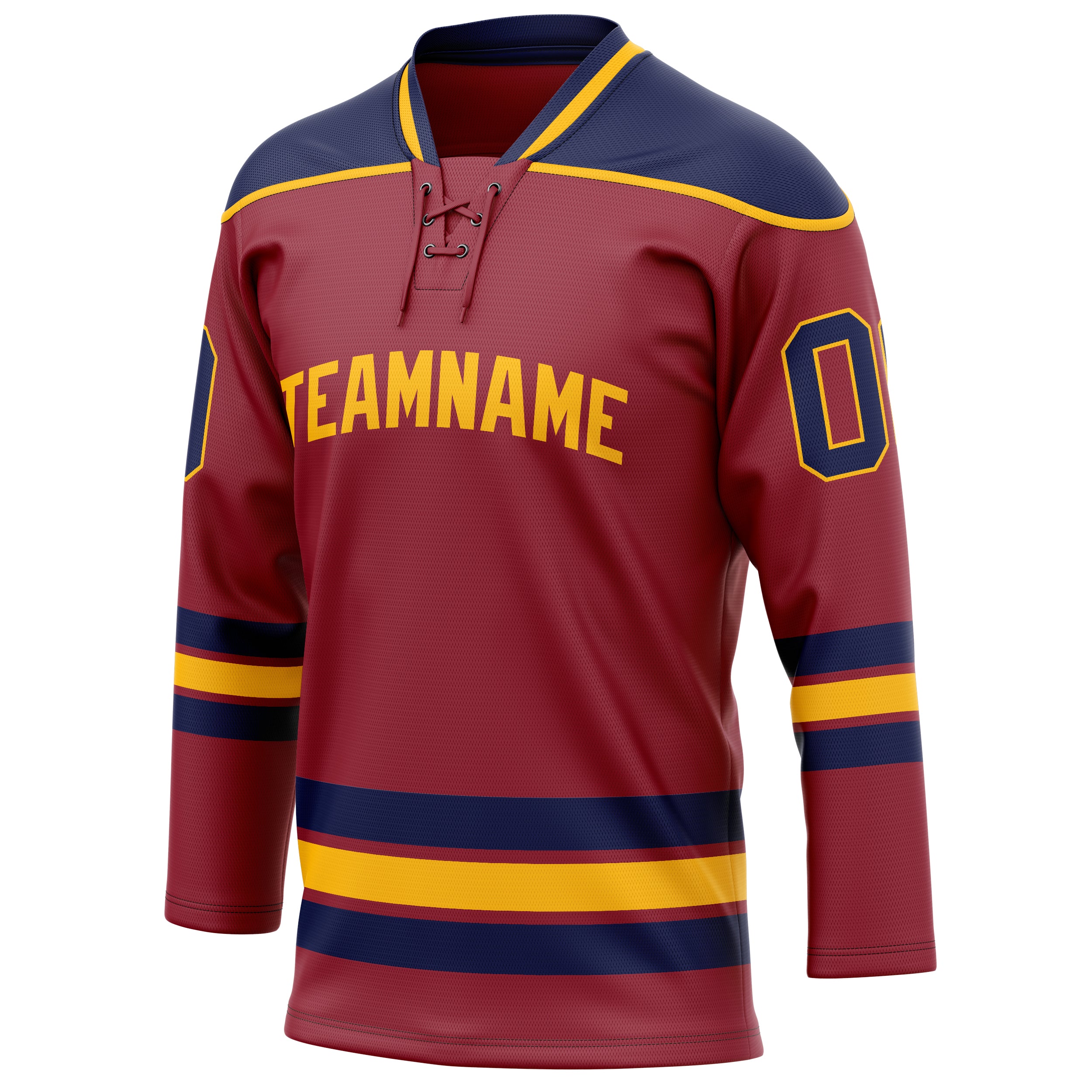 Personalized Maroon & Navy Solid Colour Hockey Jersey