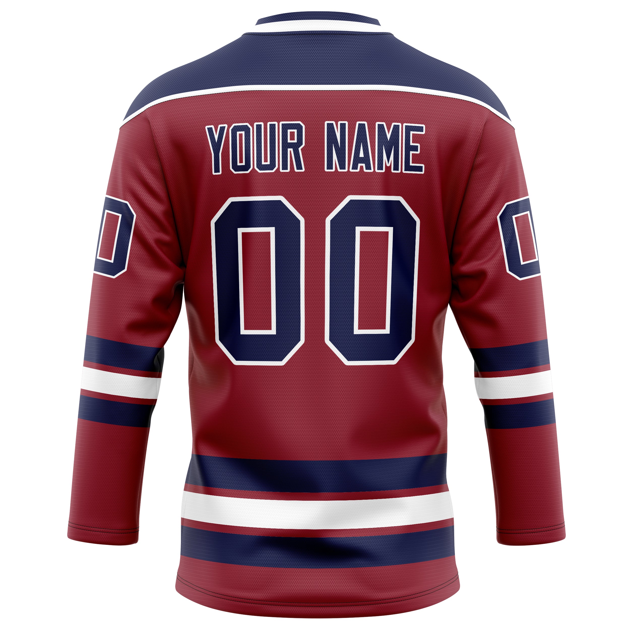 Personalized Maroon & Navy Solid Colour Hockey Jersey