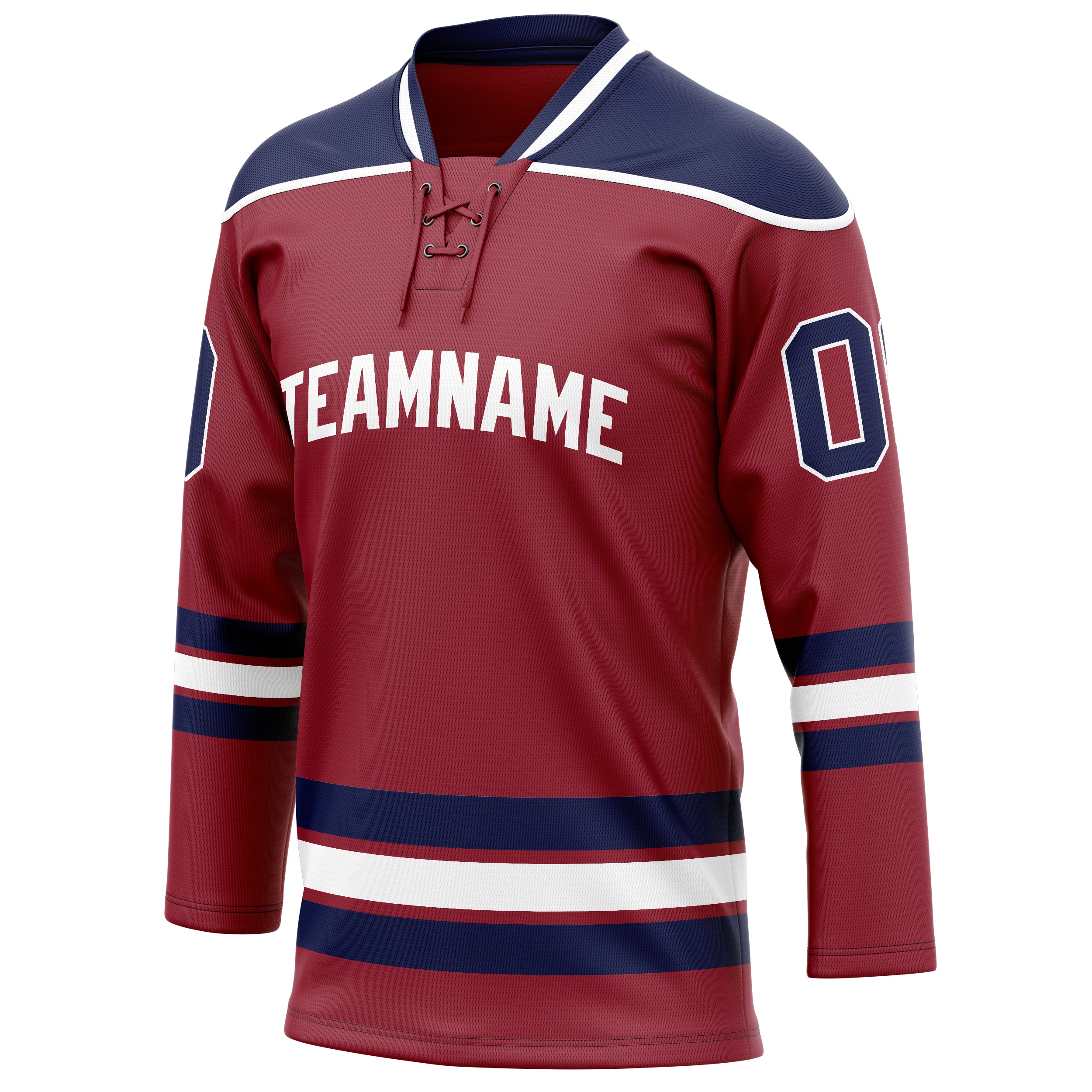 Personalized Maroon & Navy Solid Colour Hockey Jersey