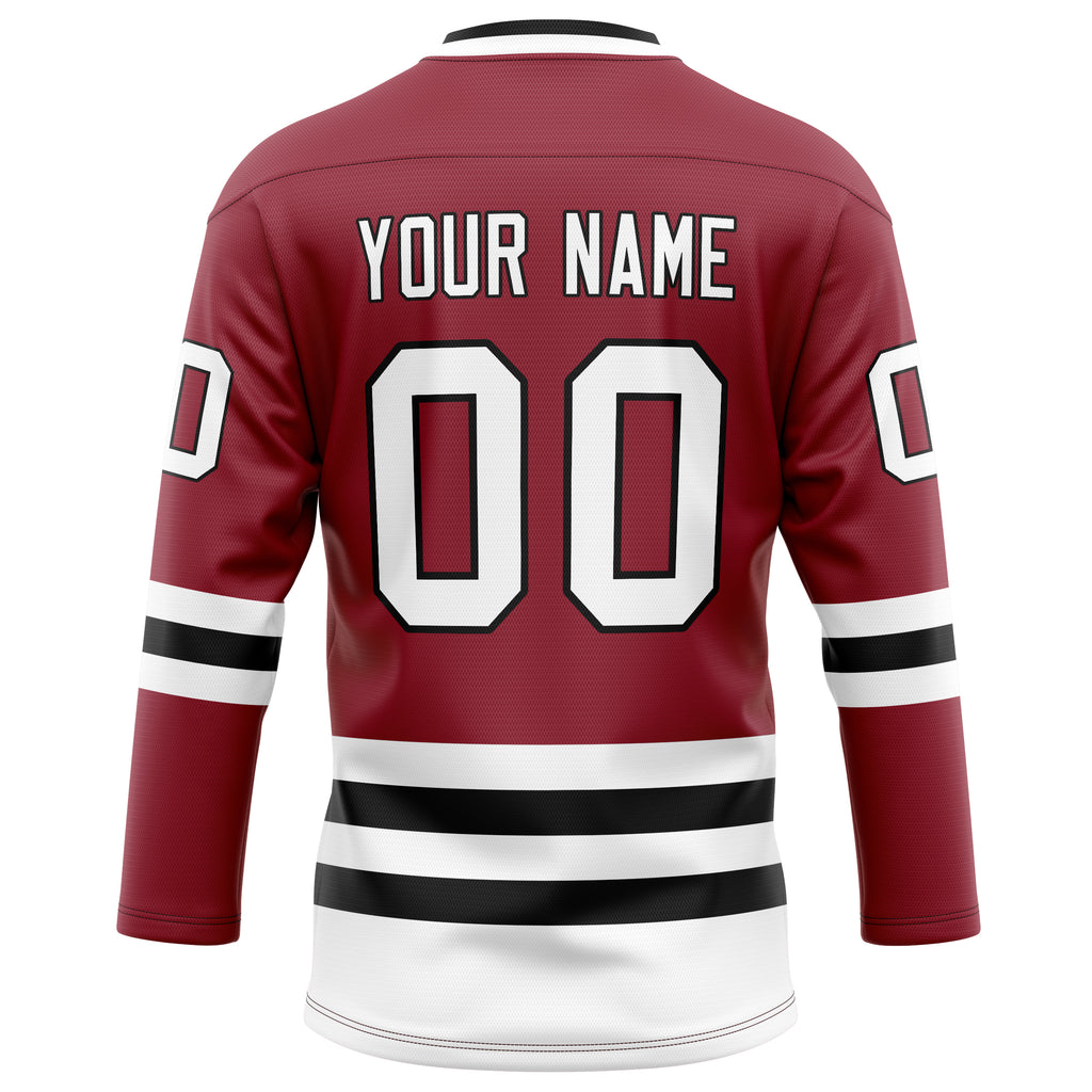 Personalized Maroon & Black Solid Colour Hockey Jersey
