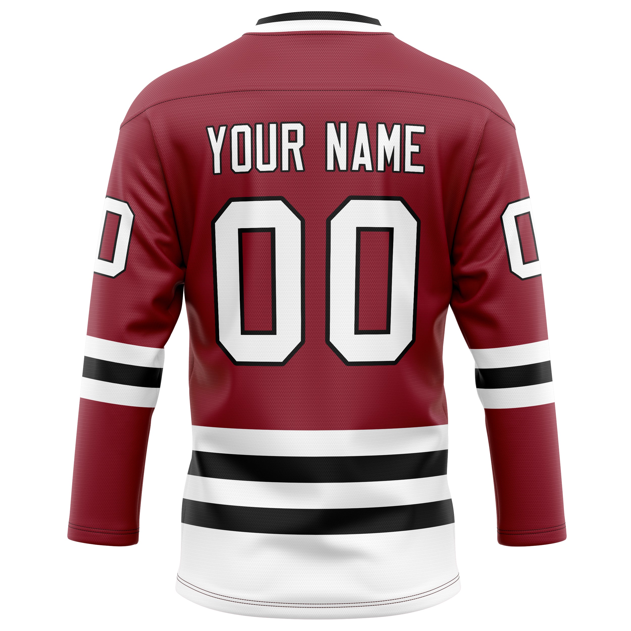 Personalized Maroon & Black Solid Colour Hockey Jersey