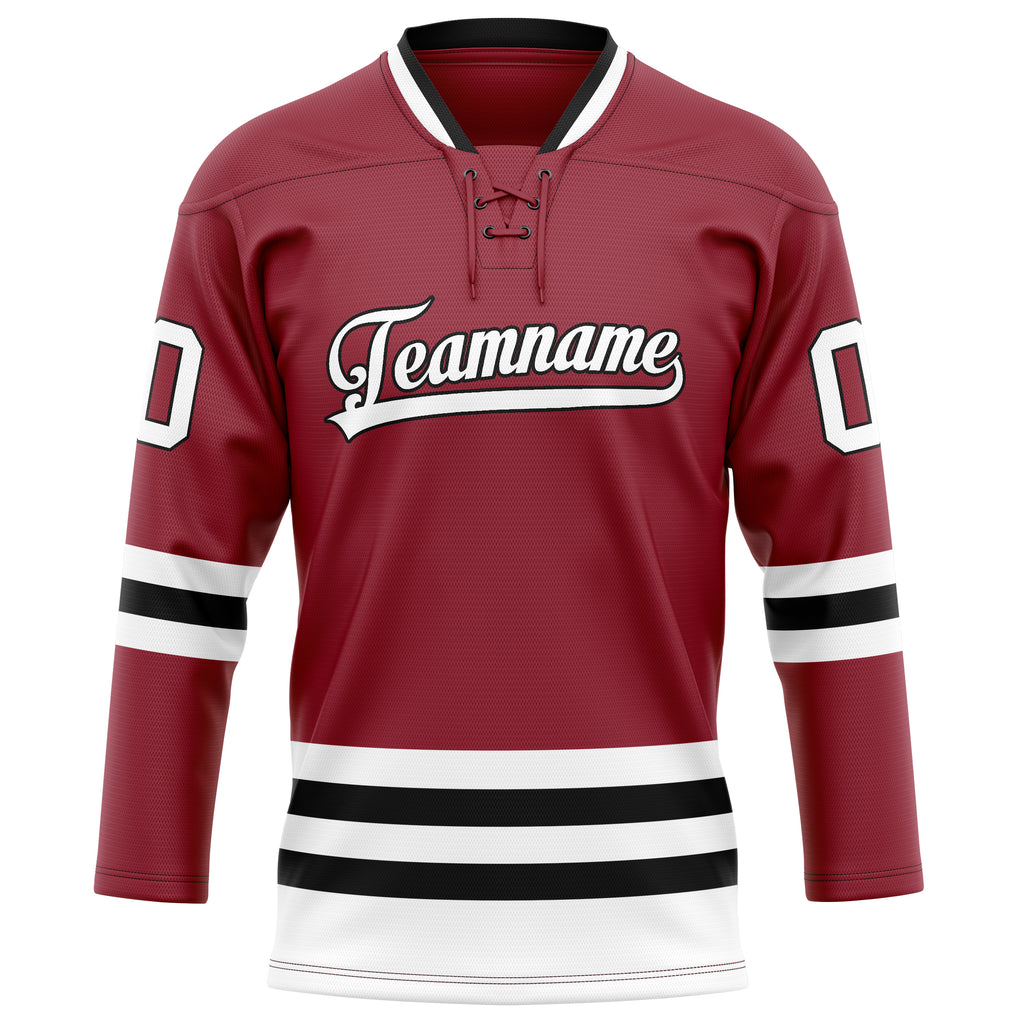Personalized Maroon & Black Solid Colour Hockey Jersey
