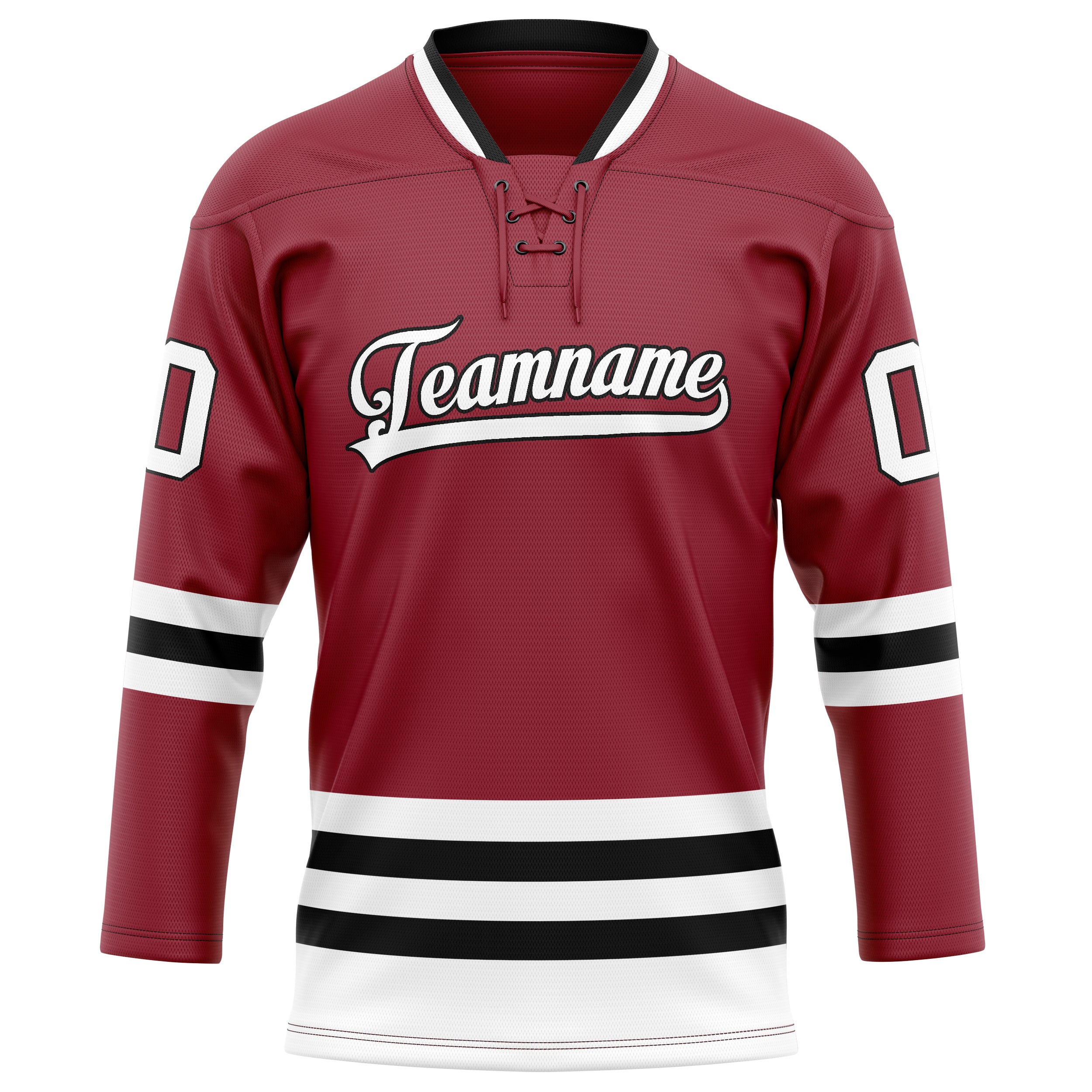 Personalized Maroon & Black Solid Colour Hockey Jersey