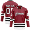 Personalized Maroon & Black Solid Colour Hockey Jersey
